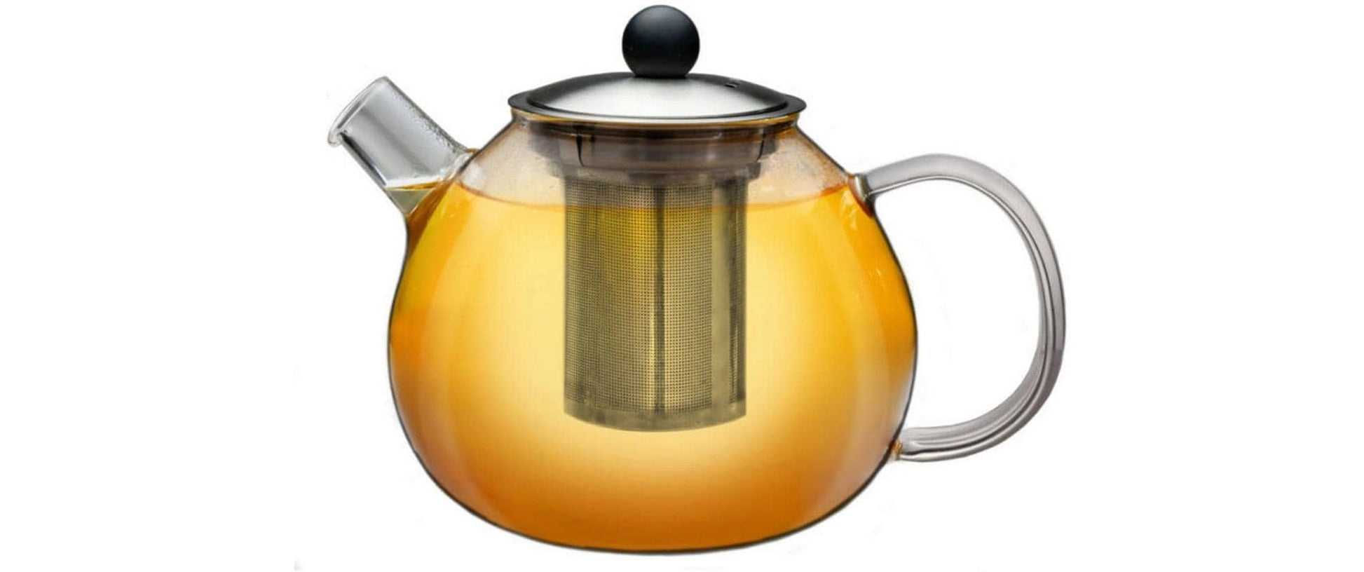 Creano Teekanne, 1,6 l, Glas, Edelstahl-Teesieb