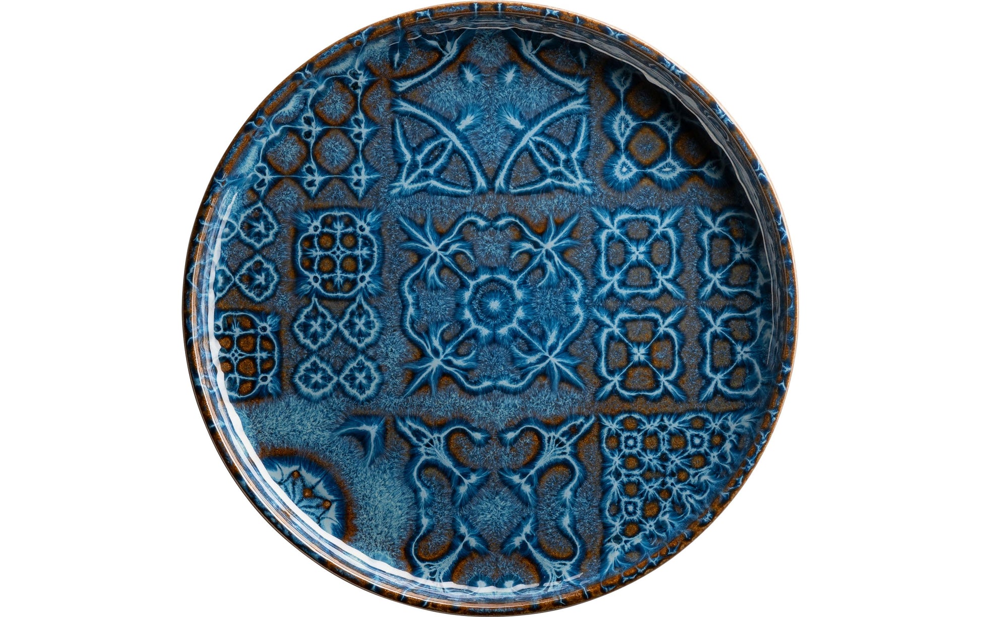 Mäser Dessertteller Tiles UNO – 4er Set, Ø 22 cm, Steinzeug, Blau, spülmaschinenfest, mikrowellengeeignet