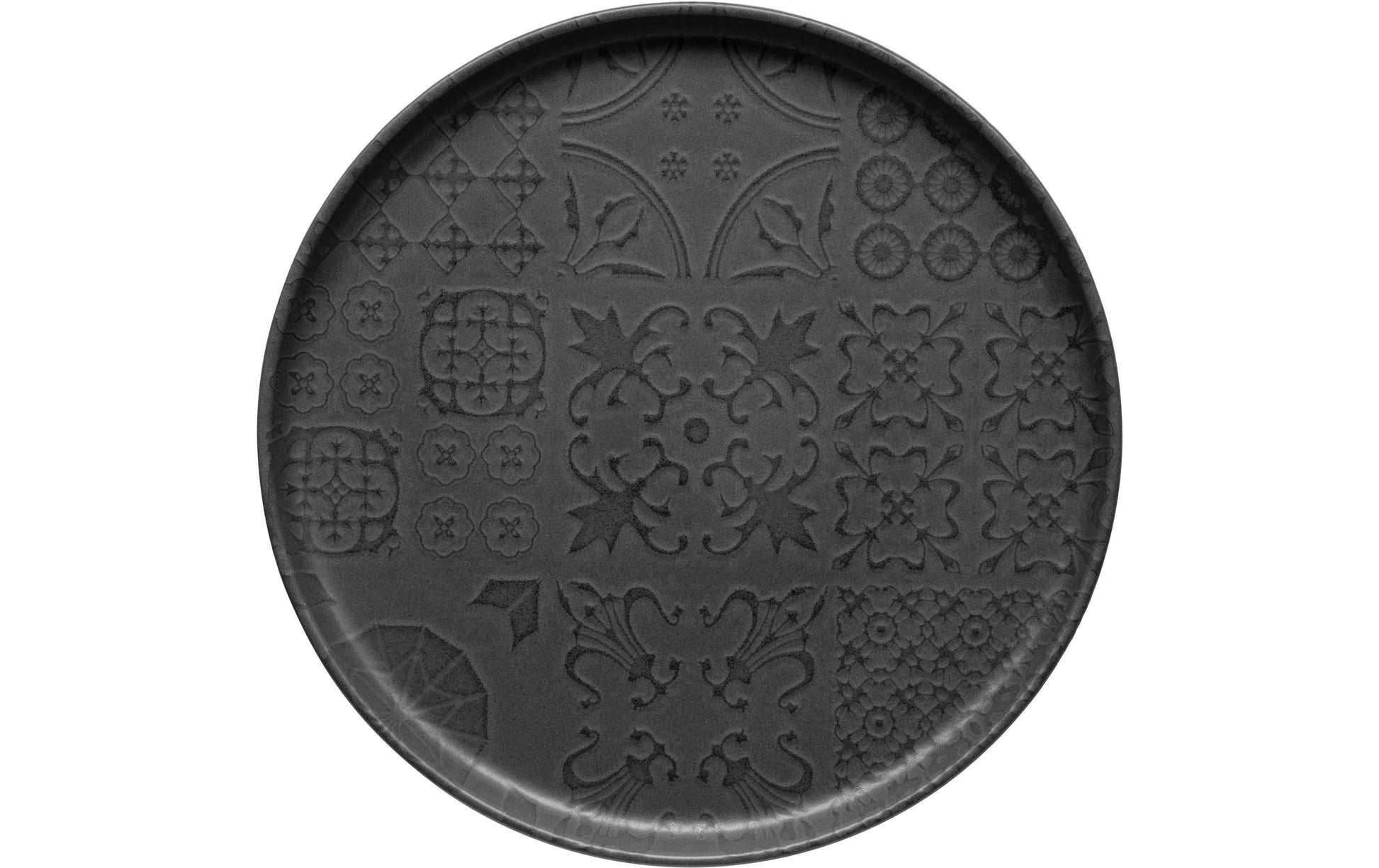 Mäser Dessertteller Tiles UNO – 4er Set, Ø 22,0 cm, Keramik, Schwarz, spülmaschinenfest, mikrowellengeeignet