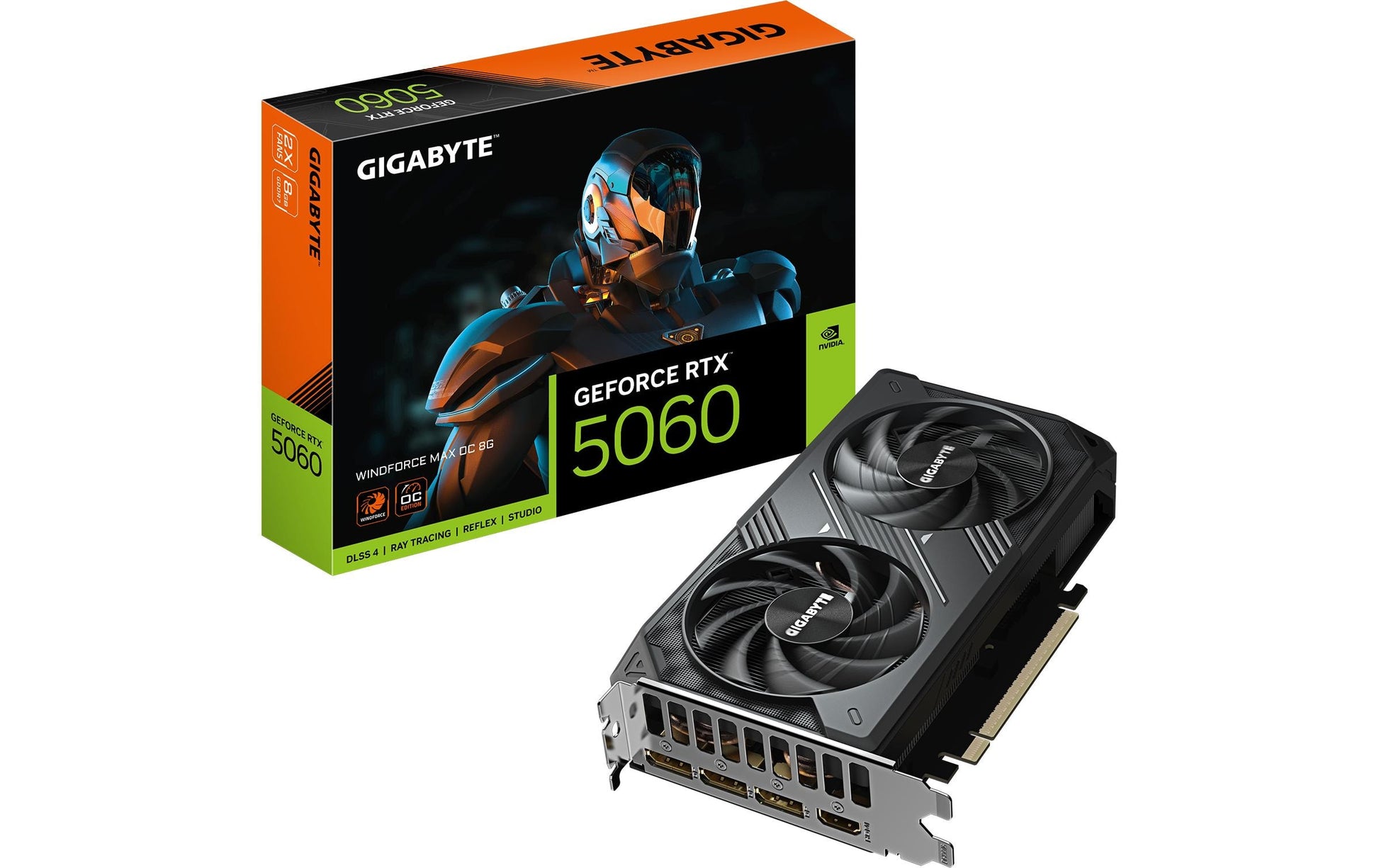 GIGABYTE GV-N5060WF2MAX OC-8GD – PCIe Grafikkarte – 3×DisplayPort, 1×HDMI, PCIe 5.0, 8 GB GDDR7, 109 W
