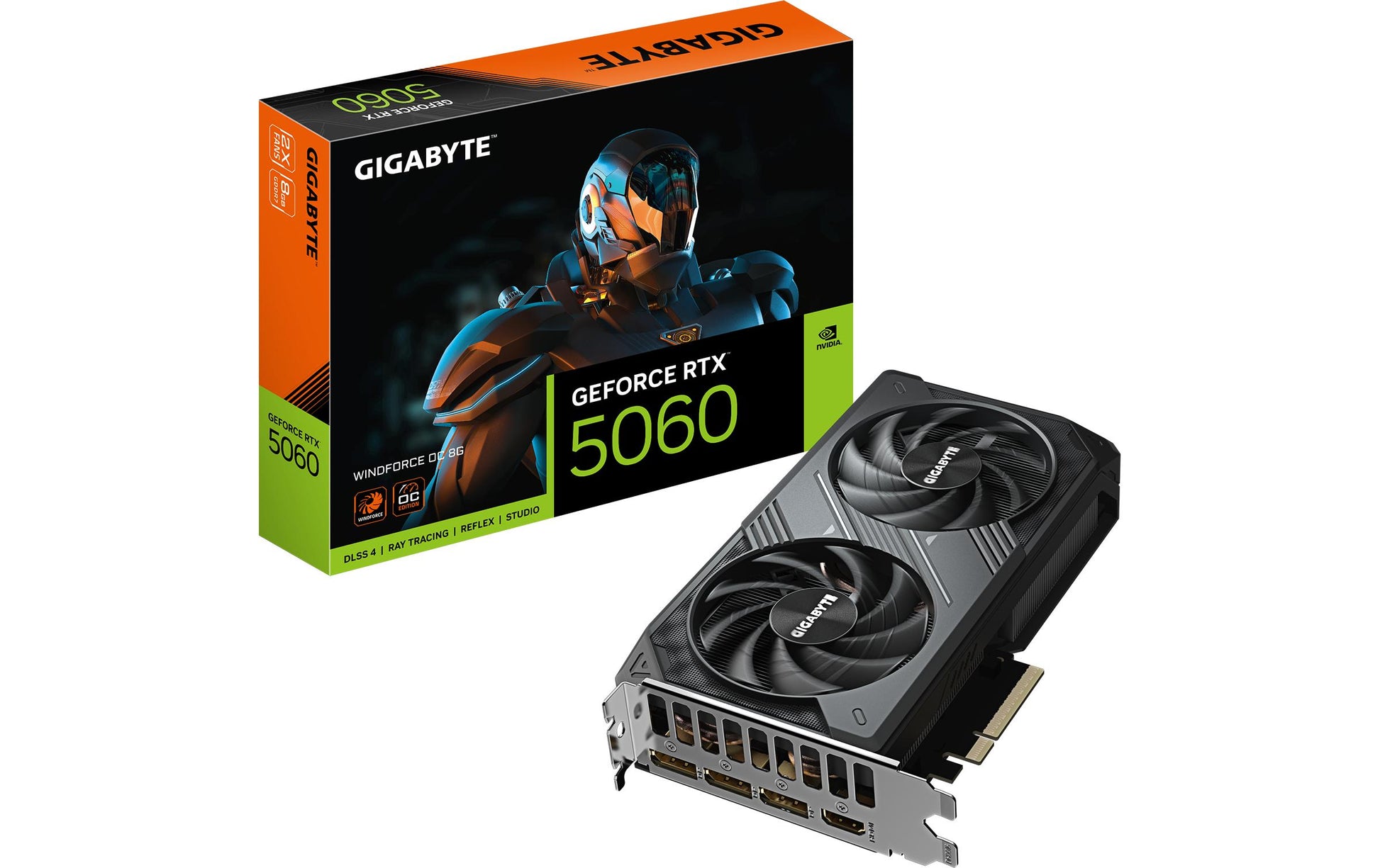GIGABYTE GV-N5060WF2OC-8GD – PCIe Grafikkarte – 3×DisplayPort, 1×HDMI, PCIe 5.0, 8 GB GDDR7, 109 W TDP