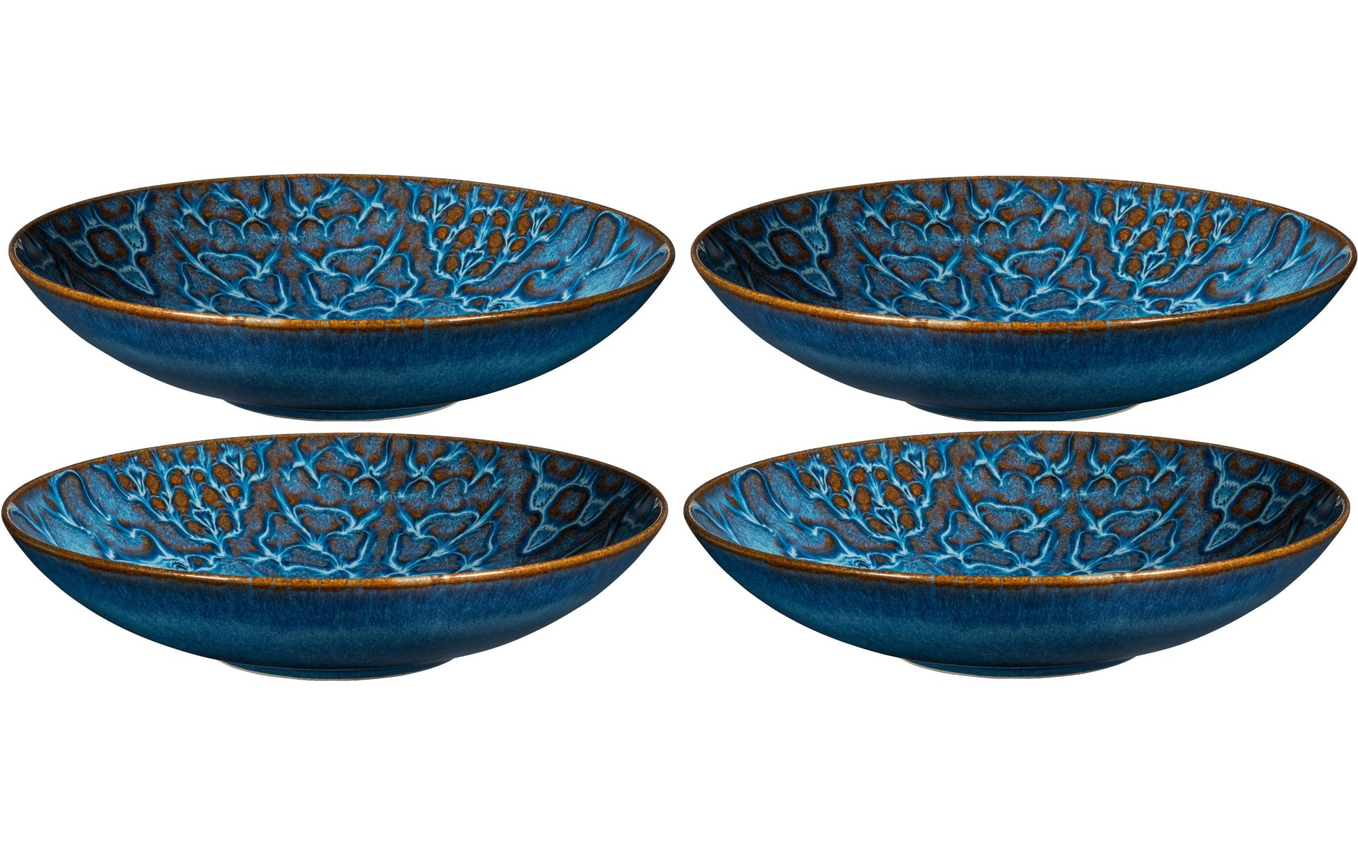 Mäser Speiseteller – 4er Set, Ø 22 cm, Keramik, Blau, spülmaschinenfest, mikrowellengeeignet