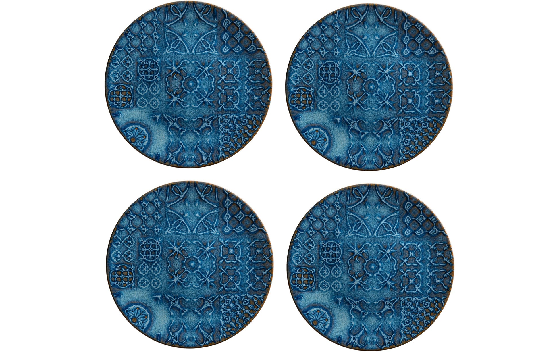 Mäser Speiseteller – 4er Set, Ø 27,0 cm, Steinzeug, Blau, spülmaschinenfest, mikrowellengeeignet