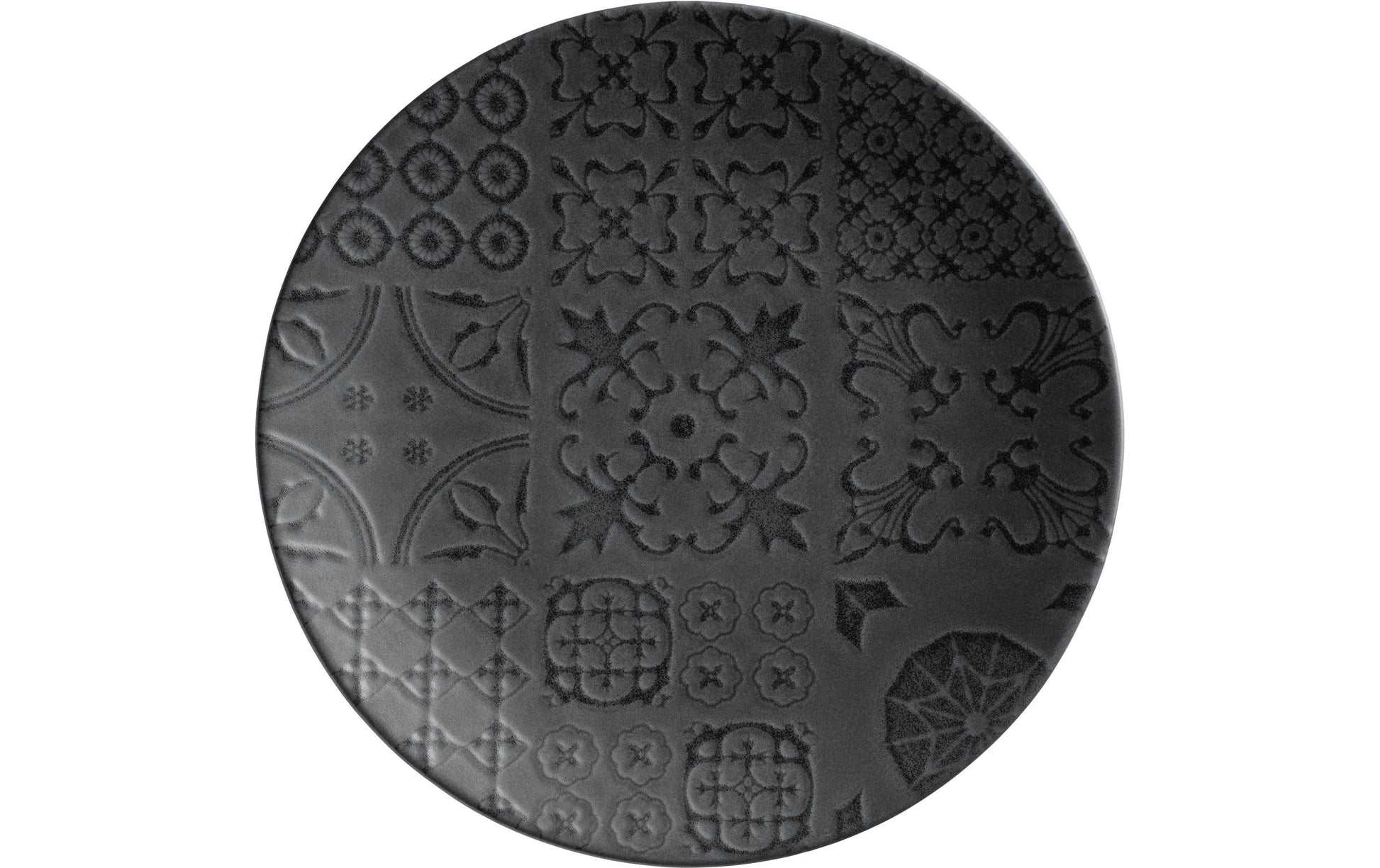 Mäser Platzteller – 4er Set, Ø 33 cm, Keramik, Schwarz, spülmaschinenfest, mikrowellengeeignet