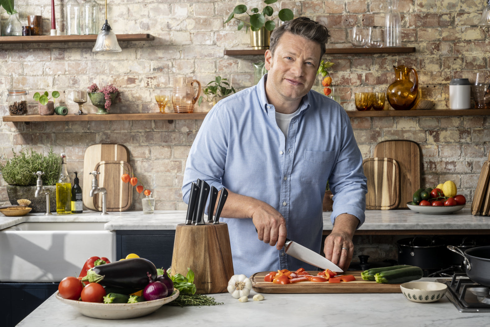 Tefal Jamie Oliver Messerblock – 6-teilig – Holz – Braun