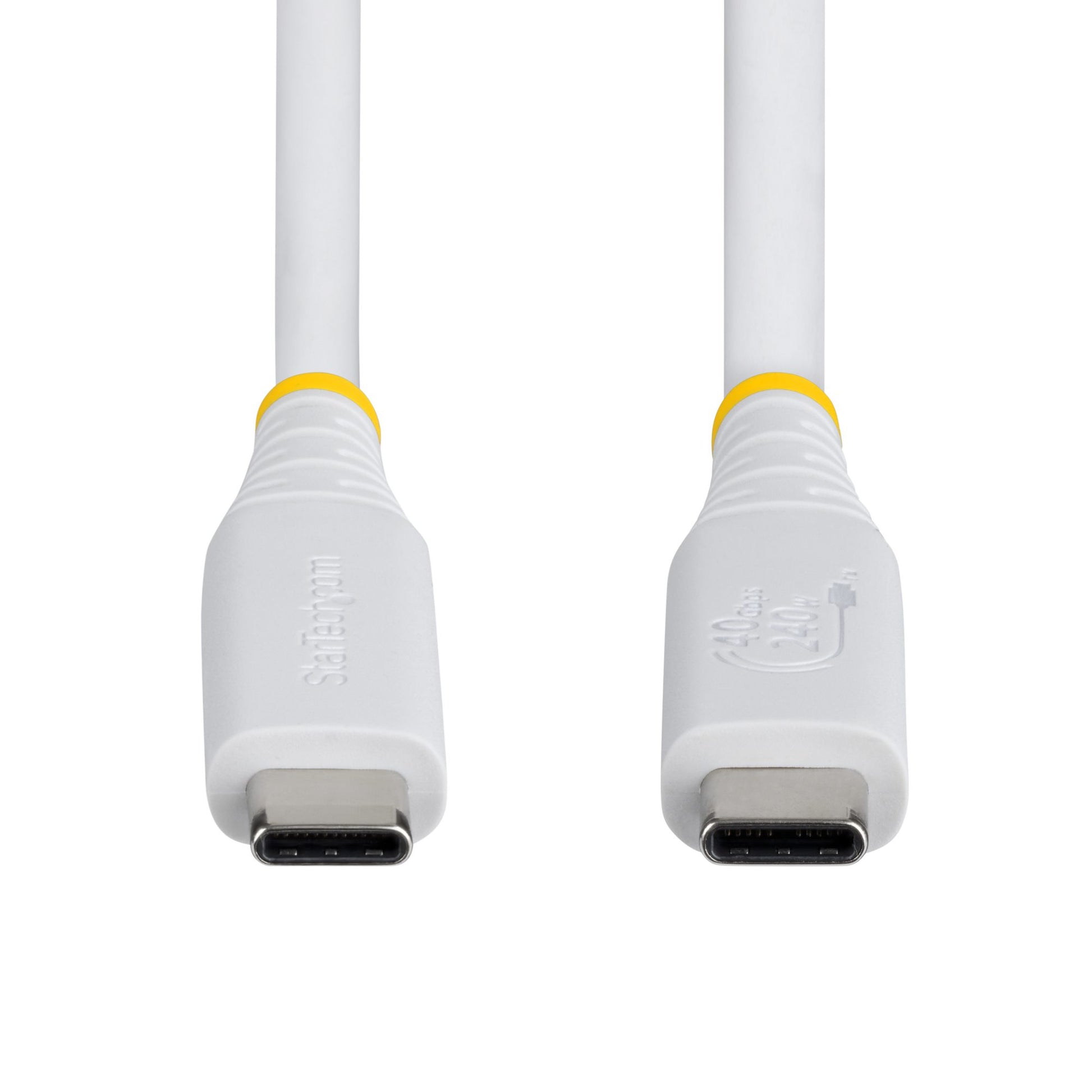 StarTech.com USB-C auf USB-C Kabel – USB4 40 Gbit/s – 1 m – PD 240 W – DP 2.1 – TPE-Mantel – Weiss