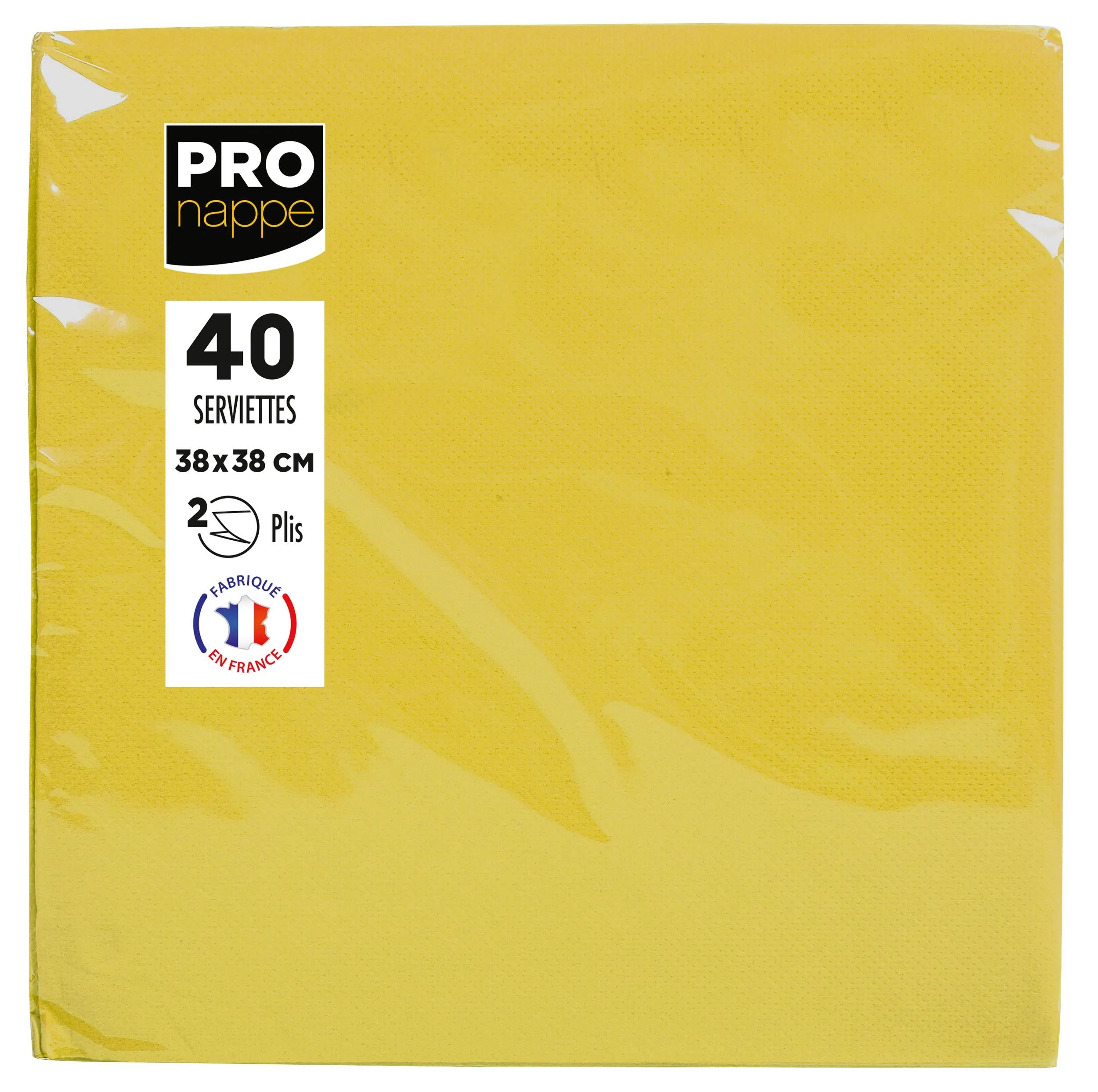 PRONAPPE PRO nappe Servietten – gelb – 38 × 38 cm, 2-lagig – 40 Stück