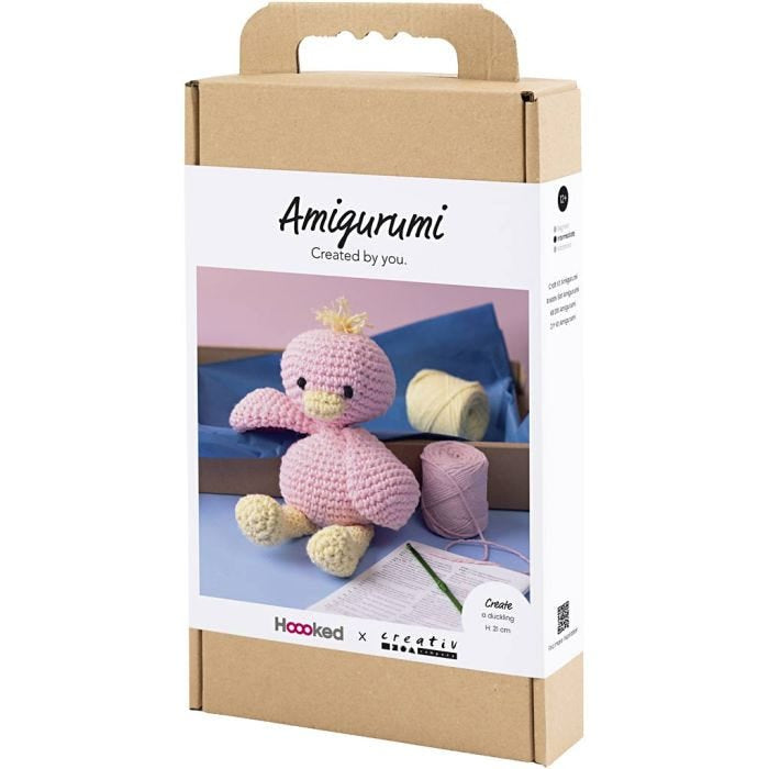 Creativ Company Bastelset Amigurumi Ente – Mehrfarbig, Bio Baumwolle