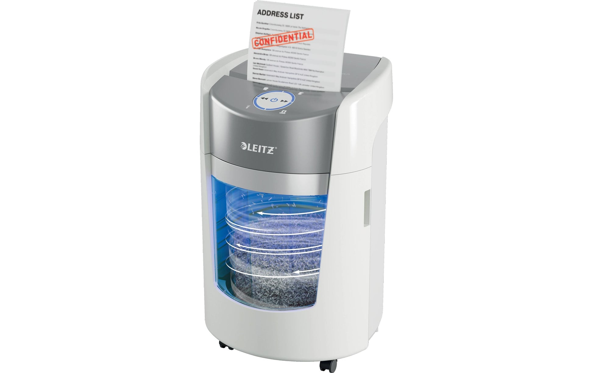 Leitz OptiMax 350 Aktenvernichter – Mikroschnitt, P-5, 2 × 15 mm, 8 Blatt, 22 l