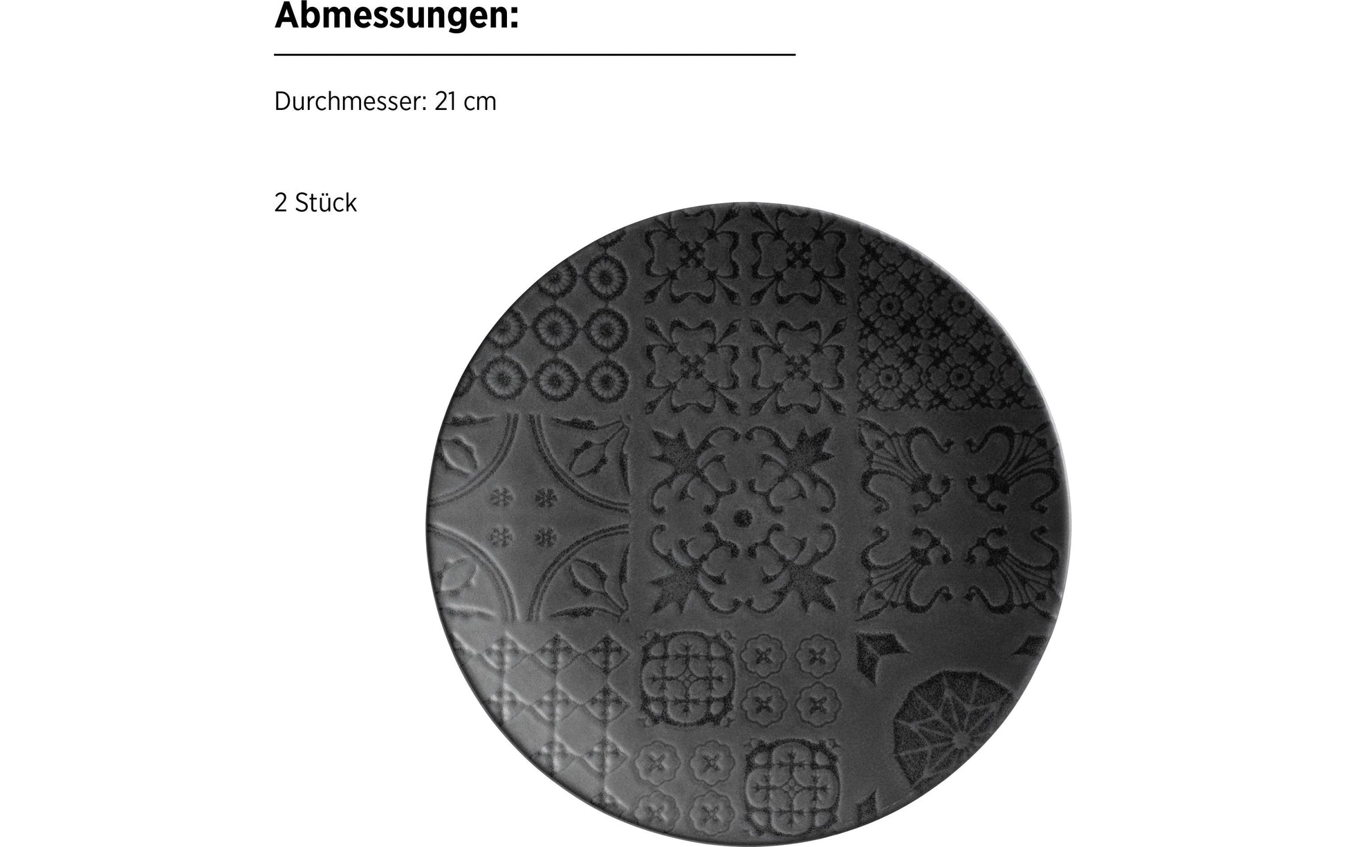 Mäser Speiseteller – 10er Set, Keramik, Schwarz, spülmaschinenfest, mikrowellengeeignet