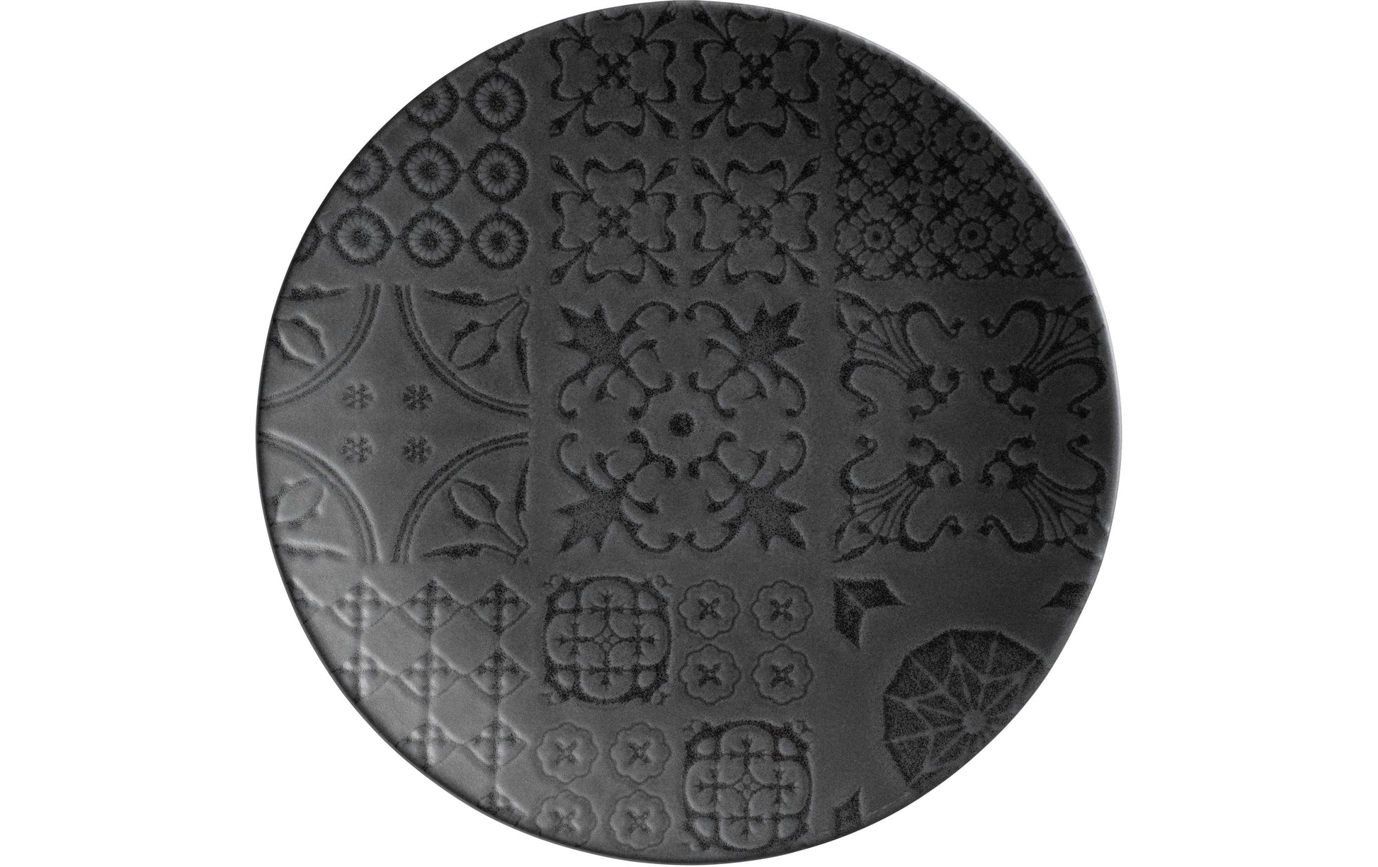 Mäser Dessertteller Tiles – 4er Set, Ø 21 cm, Steinzeug, Schwarz, spülmaschinenfest, mikrowellengeeignet
