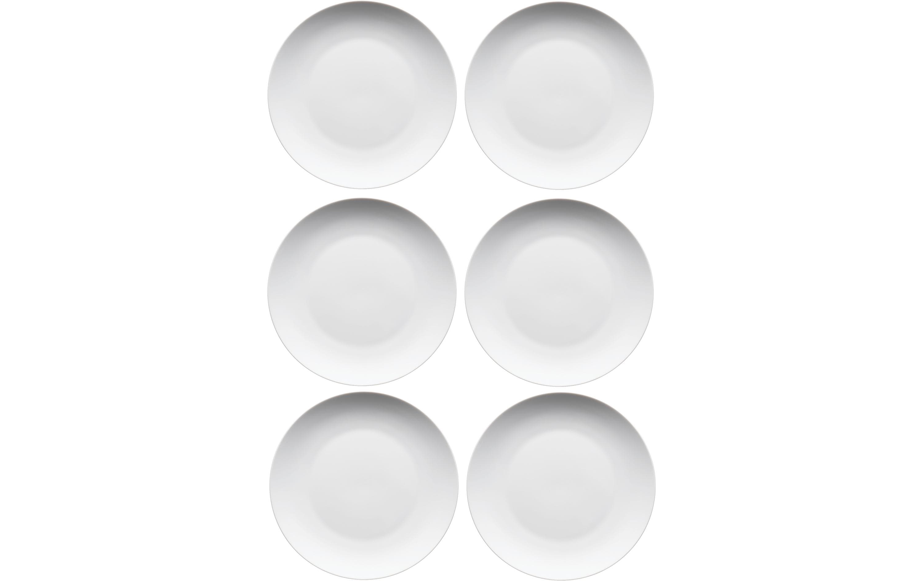 Mäser Barca Speiseteller – 6er Set, Ø 26,5 cm, Porzellan, Weiss, spülmaschinenfest, mikrowellengeeignet