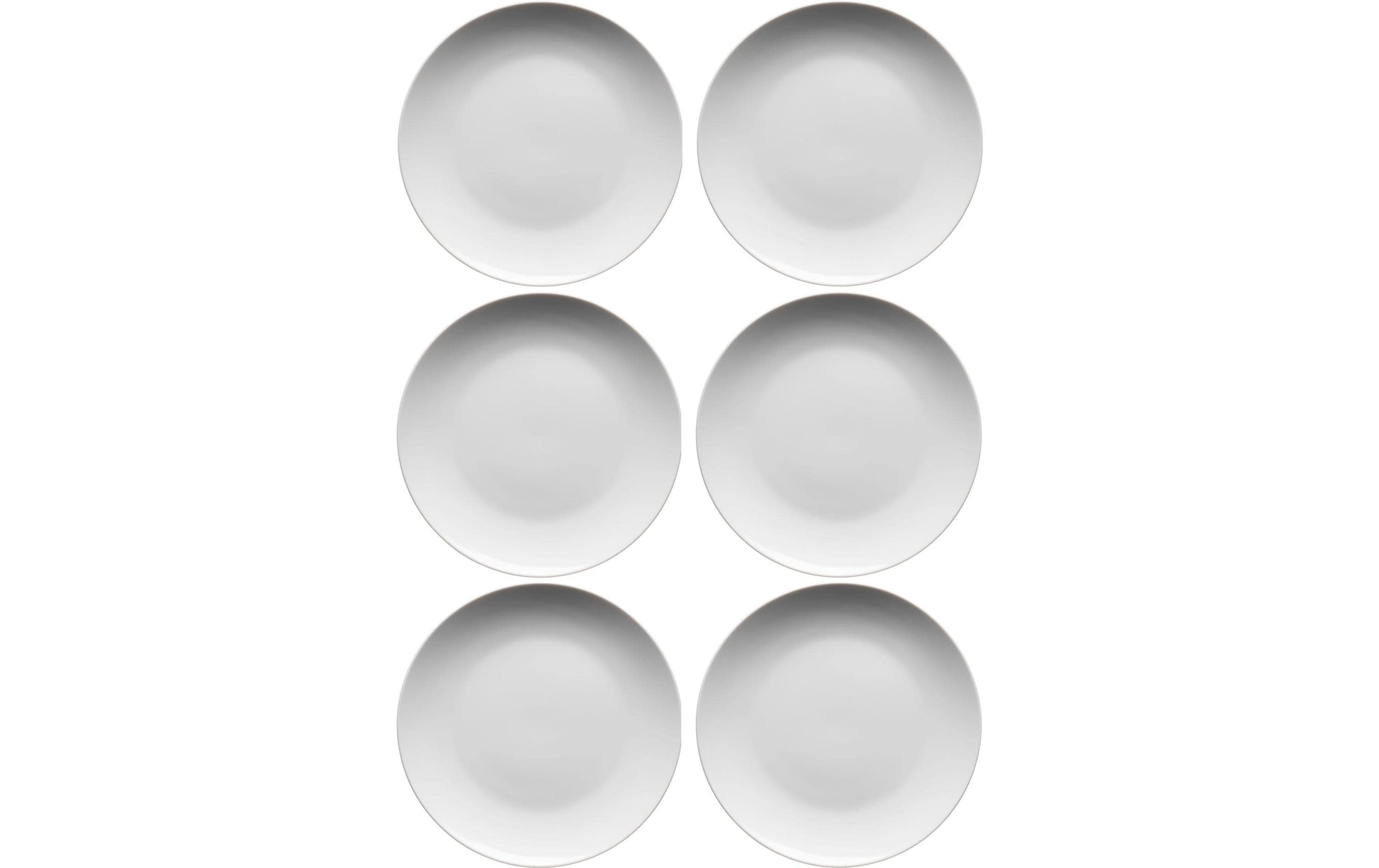Mäser Dessertteller – 6er Set, Ø 20,5 cm, Porzellan, Weiss, spülmaschinenfest, mikrowellengeeignet