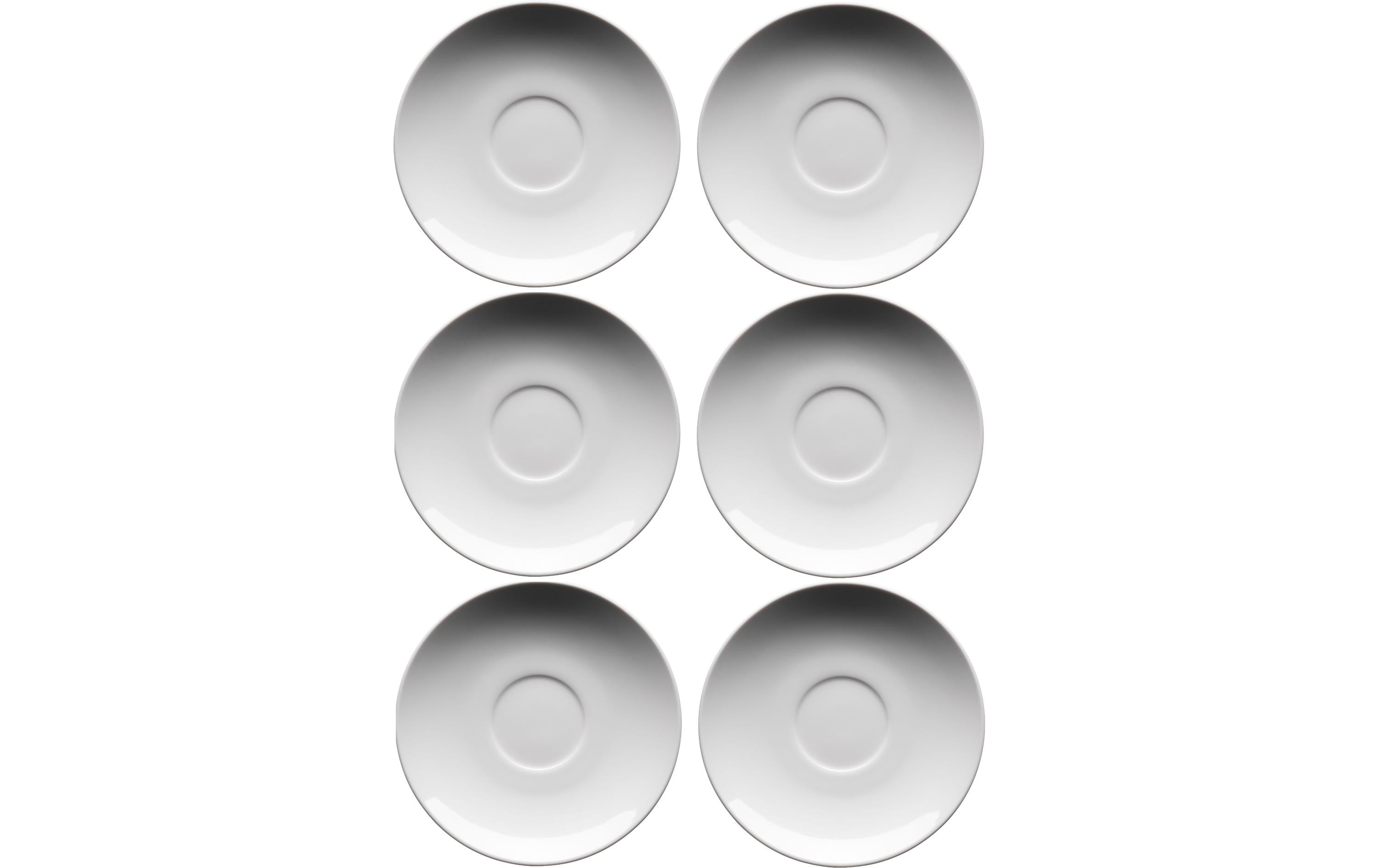 Mäser Unterteller – 6er Set, Ø 14,4 cm, Porzellan, Weiss, spülmaschinenfest