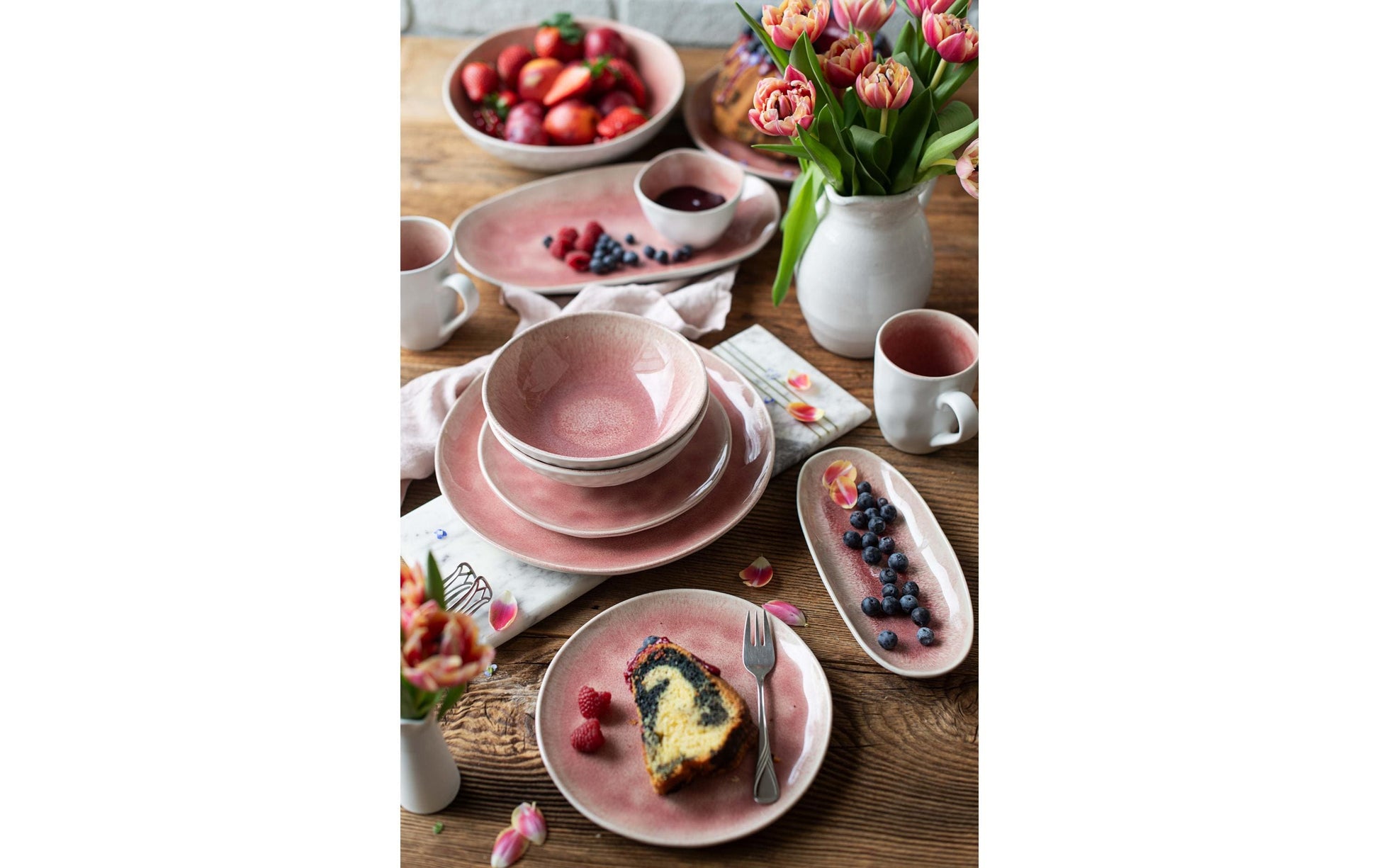 Mäser Speise-Service – 16-teilig, Steinzeug, Weiss, spülmaschinenfest, mikrowellengeeignet