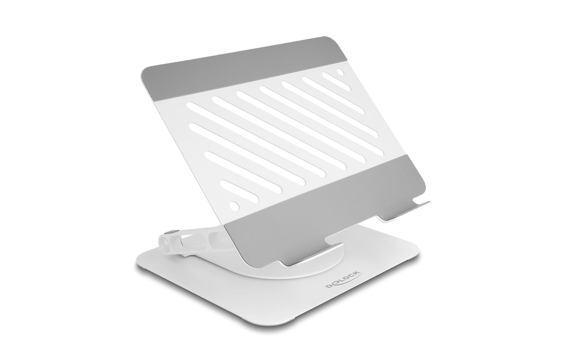 DeLOCK Laptop-Ständer – bis 15,6", 360° drehbar, höhenverstellbar – Hellgrau