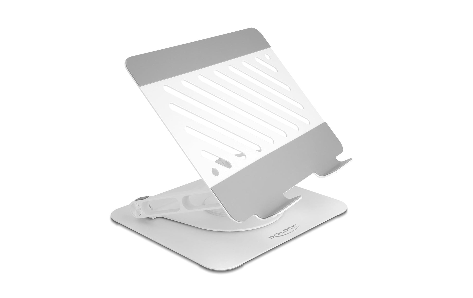 DeLOCK Laptop-Ständer – bis 15,6", 360° drehbar, höhenverstellbar – Hellgrau