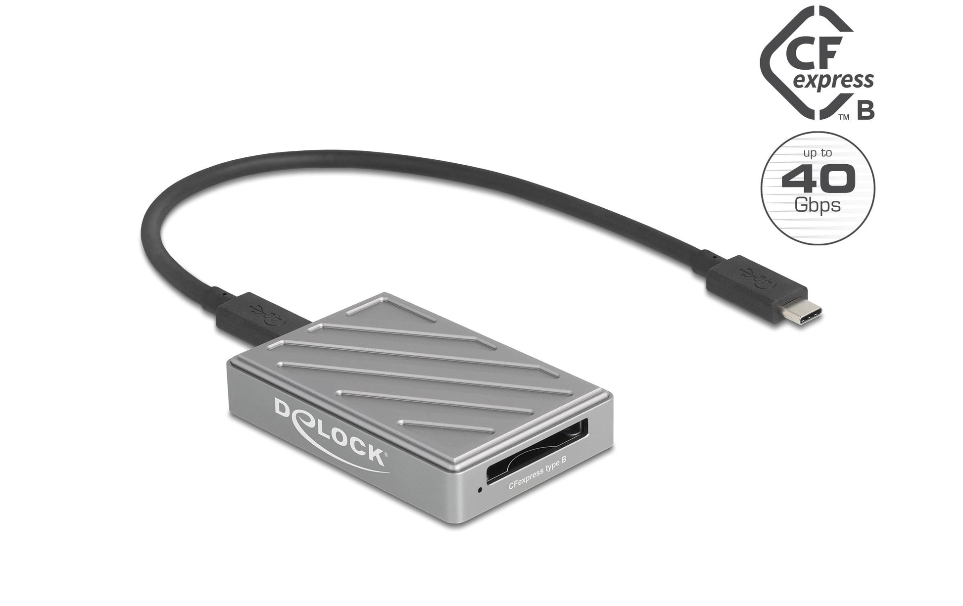 DeLOCK CFexpress Typ B Kartenleser – USB‑C (USB4) 40 Gbit/s