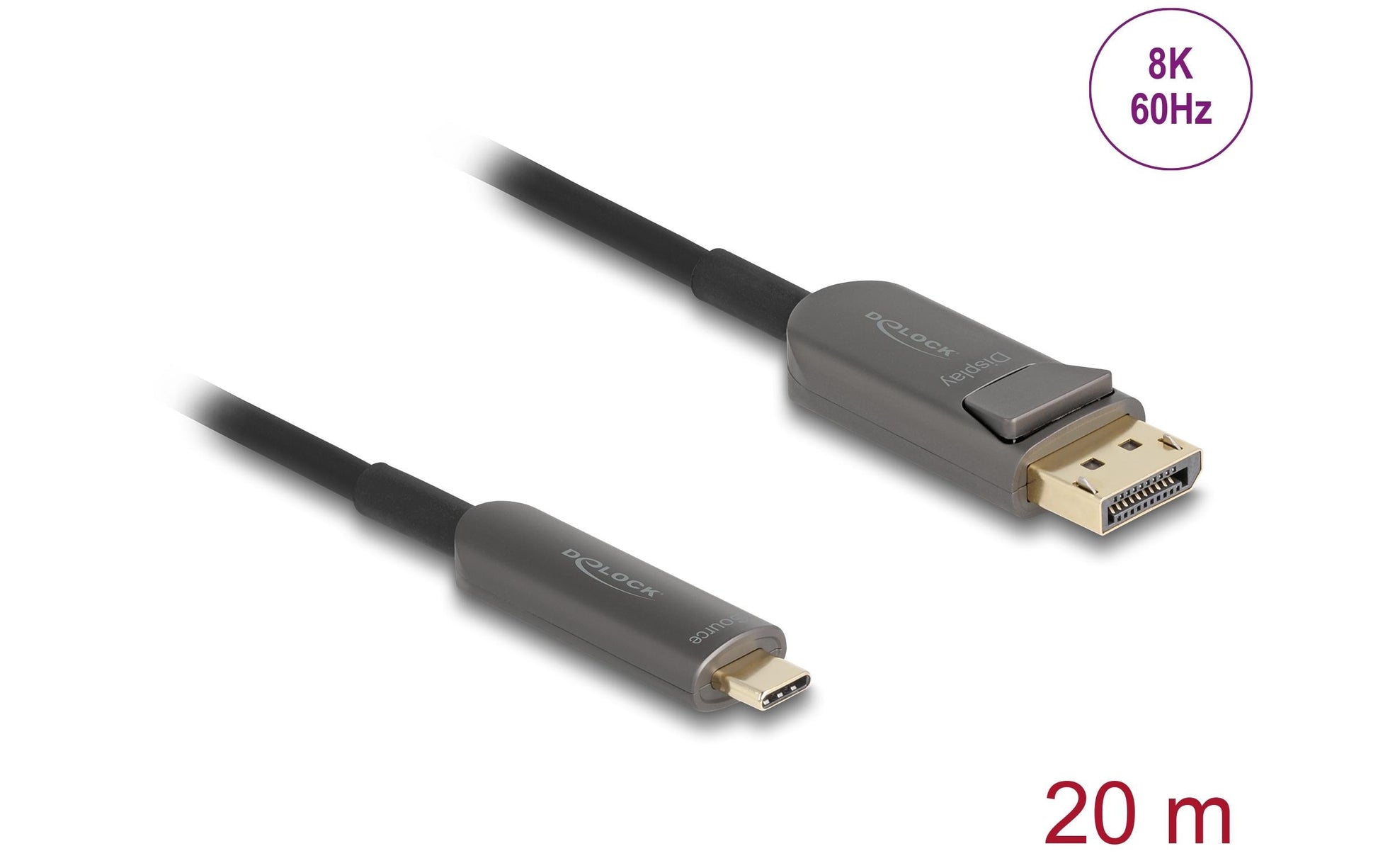 DeLOCK USB-C auf DisplayPort Kabel – DP 2.1, 8K@60 Hz – 20 m