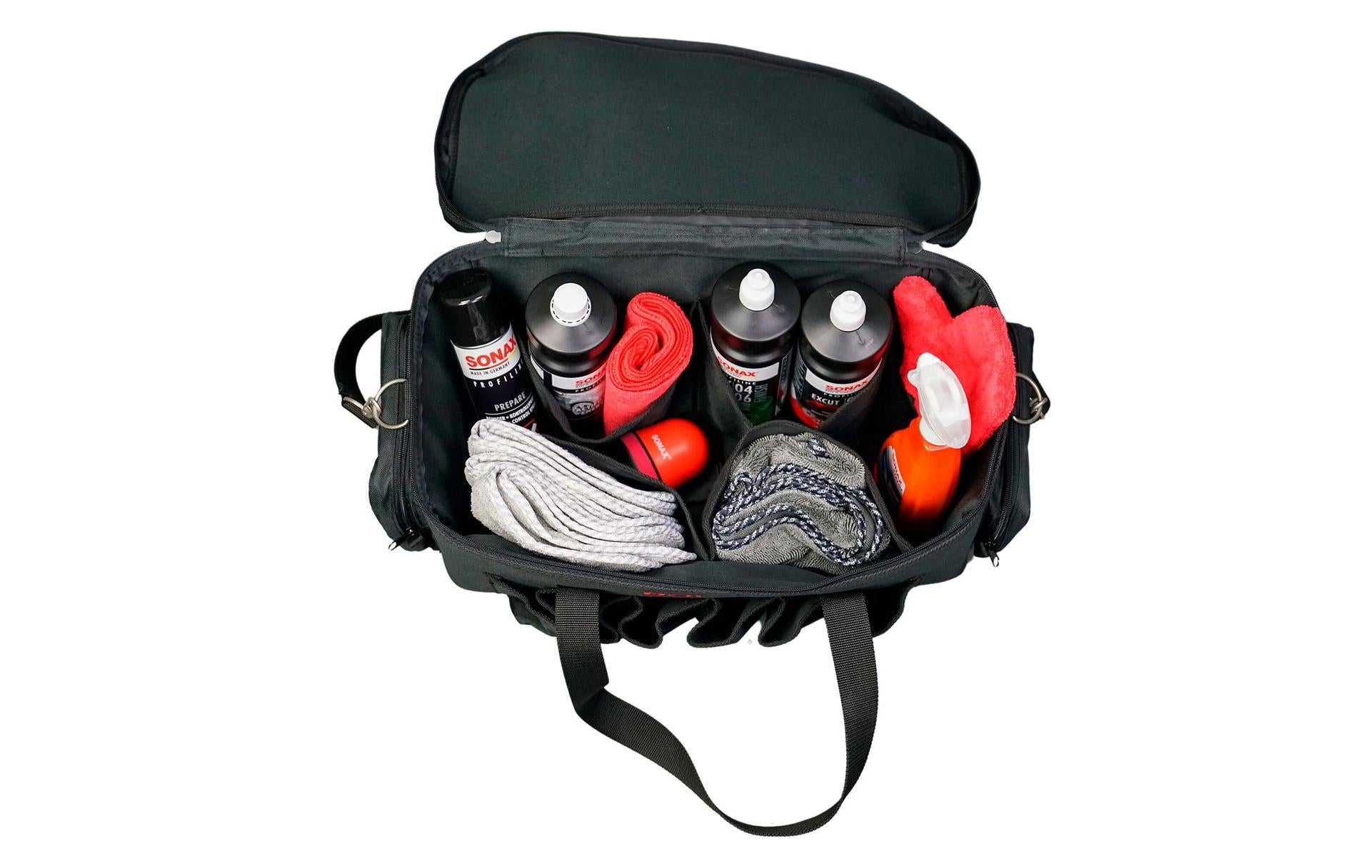 Sonax Sporttasche PROFILINE Detailing Bag Large – Nylon, Schwarz, 42 × 32 × 22 cm
