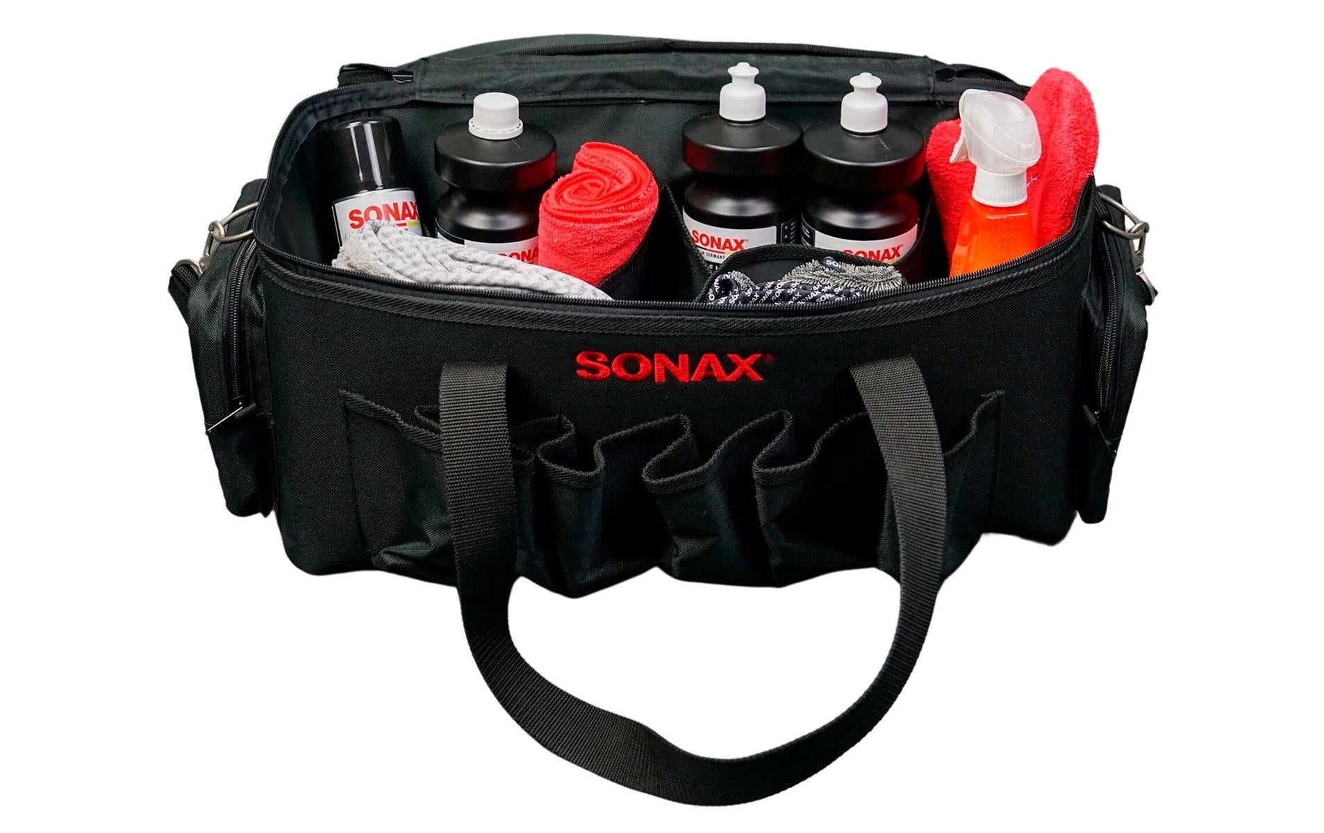 Sonax Sporttasche PROFILINE Detailing Bag Large – Nylon, Schwarz, 42 × 32 × 22 cm