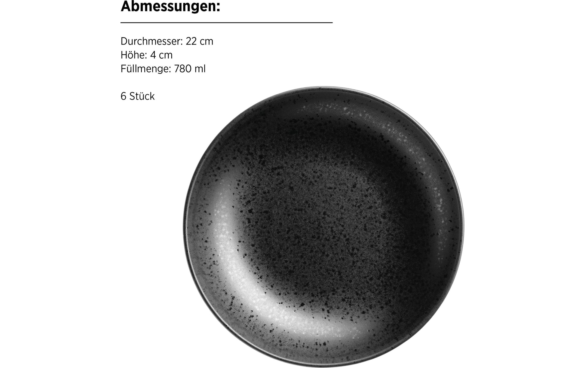 Mäser Tafelservice – 12-teilig, Ø 27,0 cm, Keramik, Schwarz