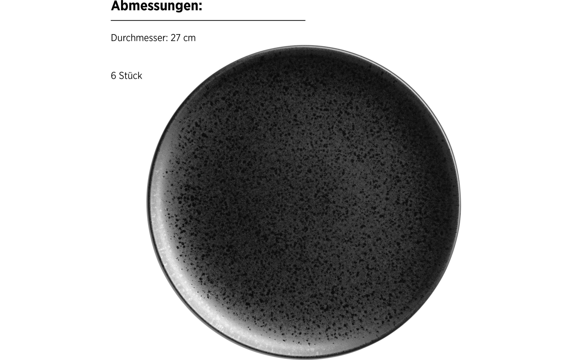 Mäser Tafelservice – 12-teilig, Ø 27,0 cm, Keramik, Schwarz