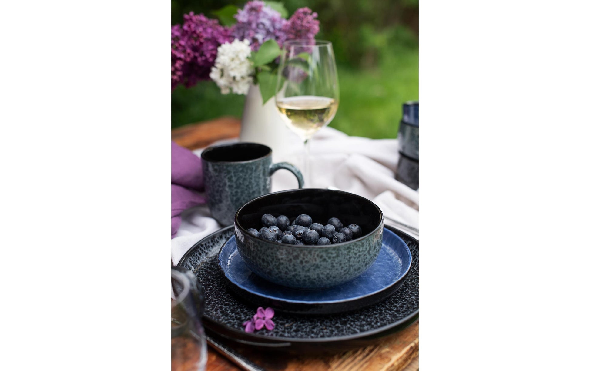 Mäser Filippa Speise-Service – 16-teilig, Steinzeug, Blau, spülmaschinenfest, mikrowellengeeignet