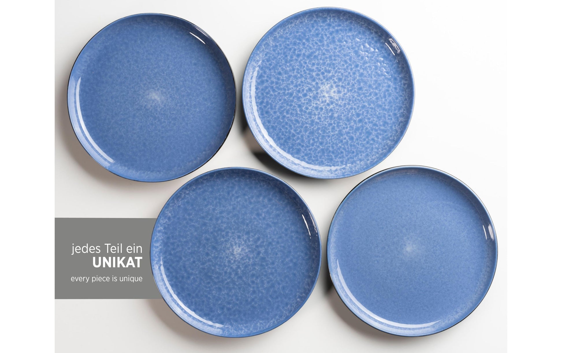 Mäser Filippa Speise-Service – 16-teilig, Steinzeug, Blau, spülmaschinenfest, mikrowellengeeignet