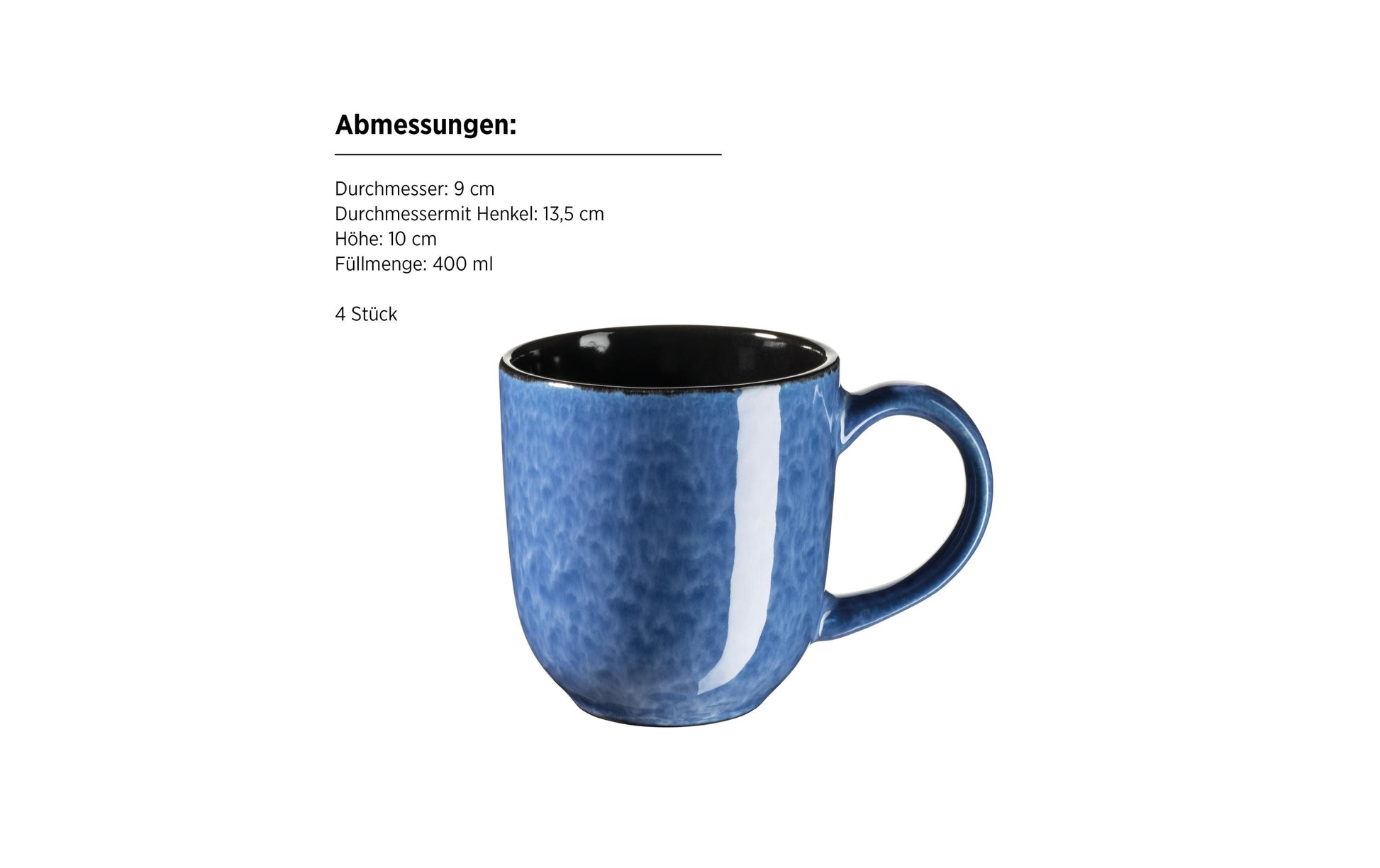 Mäser Filippa Speise-Service – 16-teilig, Steinzeug, Blau, spülmaschinenfest, mikrowellengeeignet