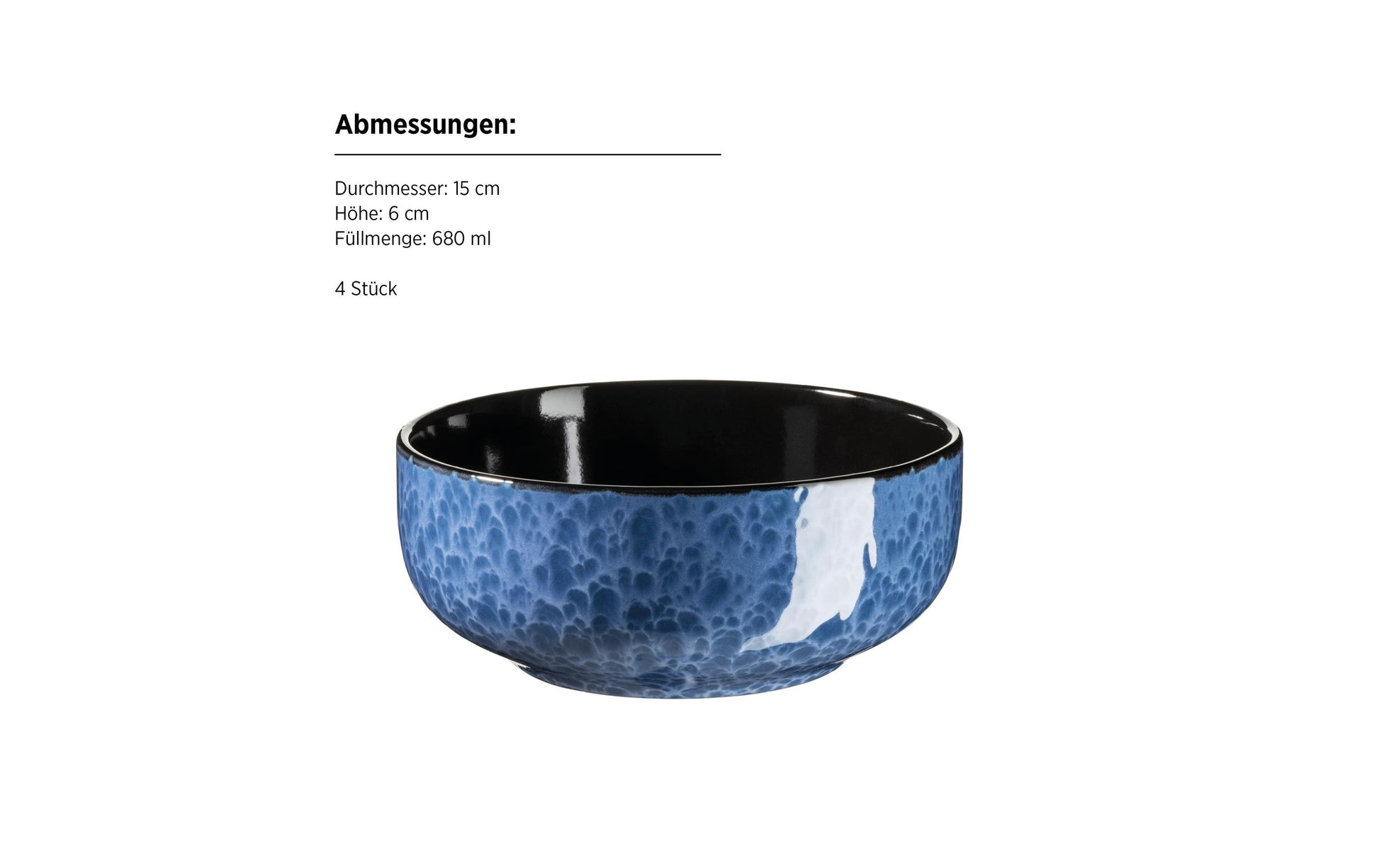 Mäser Filippa Speise-Service – 16-teilig, Steinzeug, Blau, spülmaschinenfest, mikrowellengeeignet