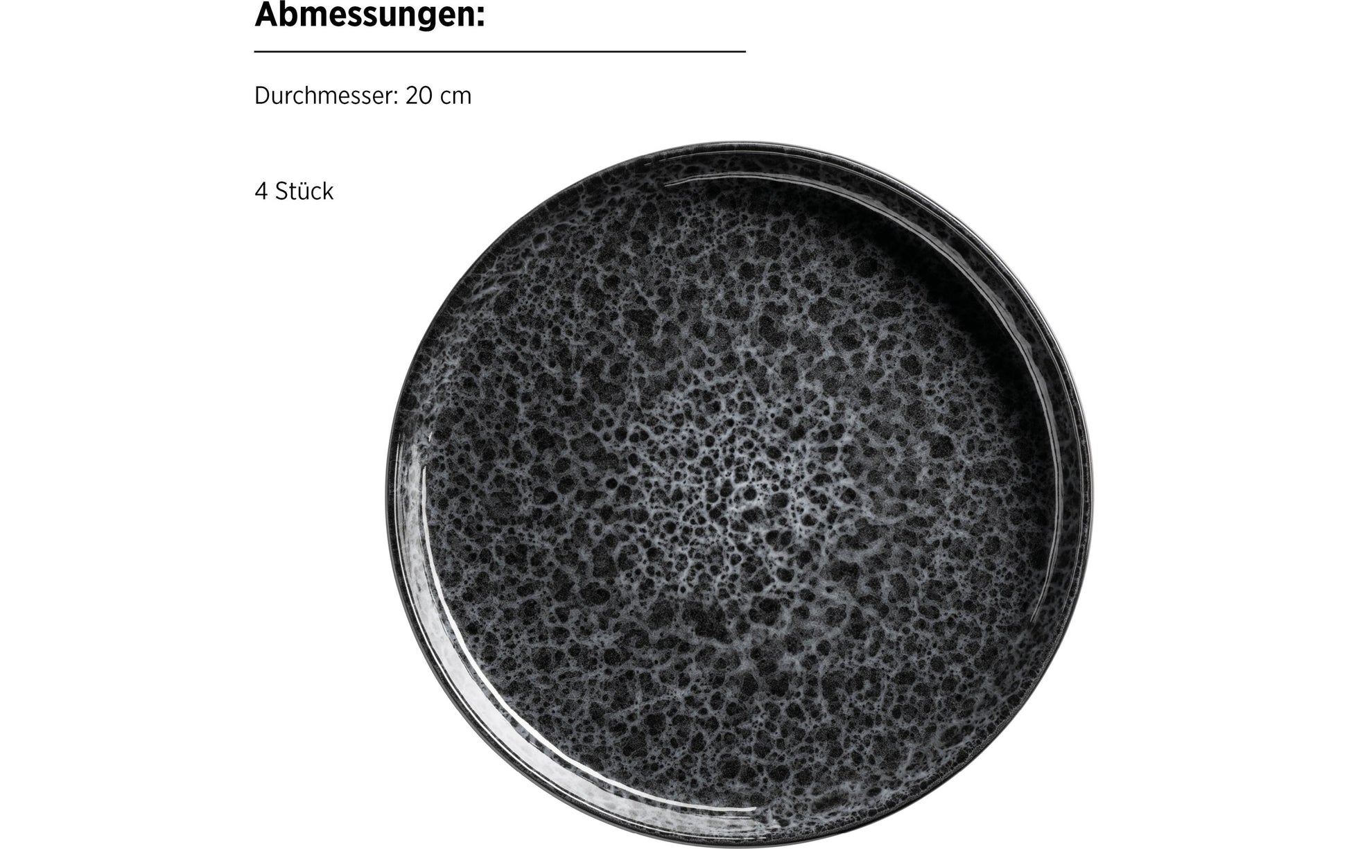 Mäser Filippa Speise-Service – 16-teilig, Keramik, Schwarz, spülmaschinenfest, mikrowellengeeignet