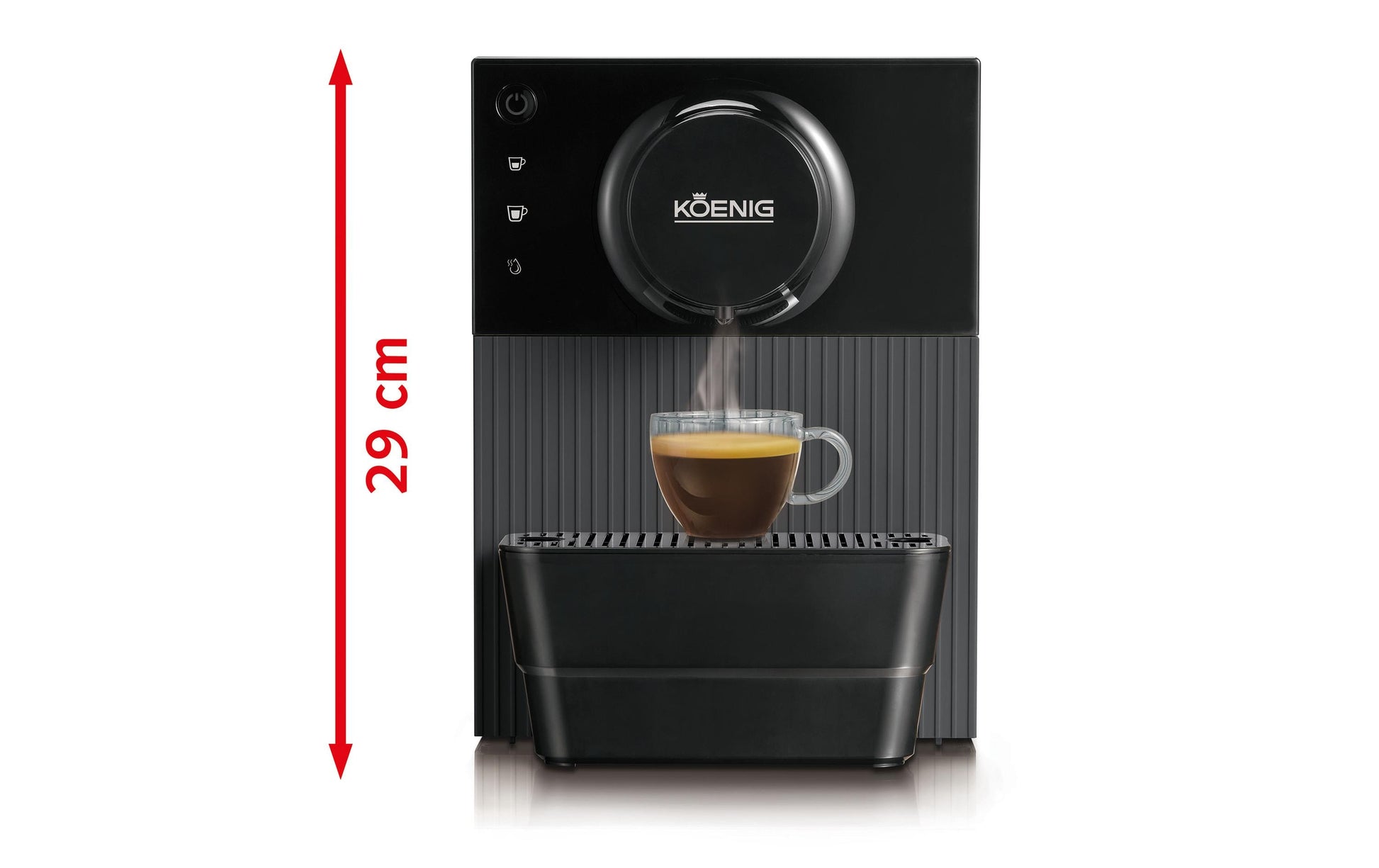 Koenig Finessa Nano Kaffeevollautomat – 19 bar, 1 l, 100 g, Dunkelgrau