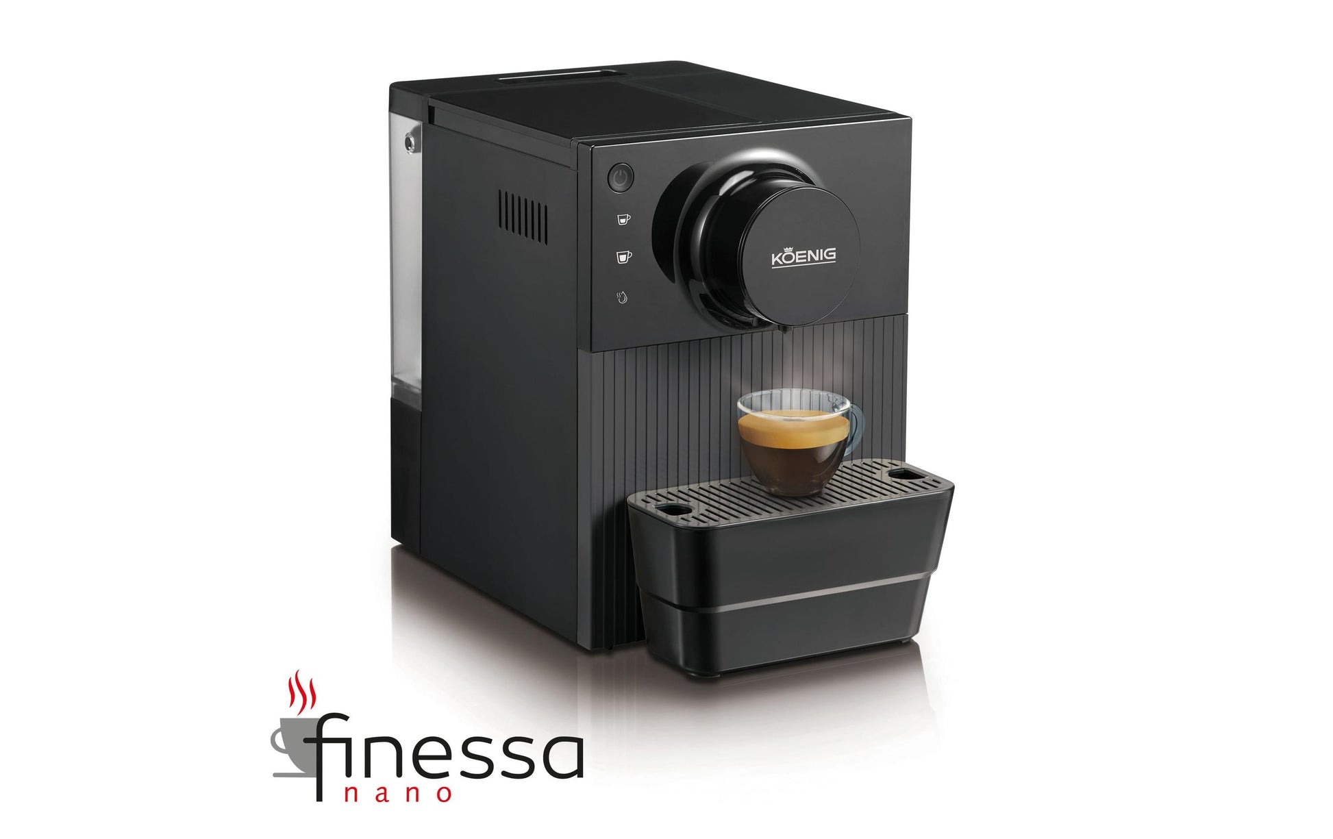 Koenig Finessa Nano Kaffeevollautomat – 19 bar, 1 l, 100 g, Dunkelgrau