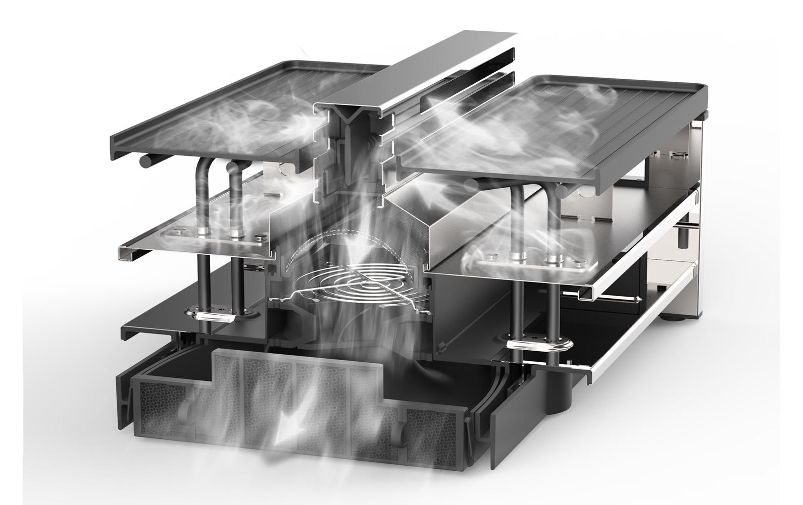Trisa Electronics Trisa Raclette-Grill Pure Melt – 8 Personen, 1500 W, Aluguss-Grillplatte – Silber