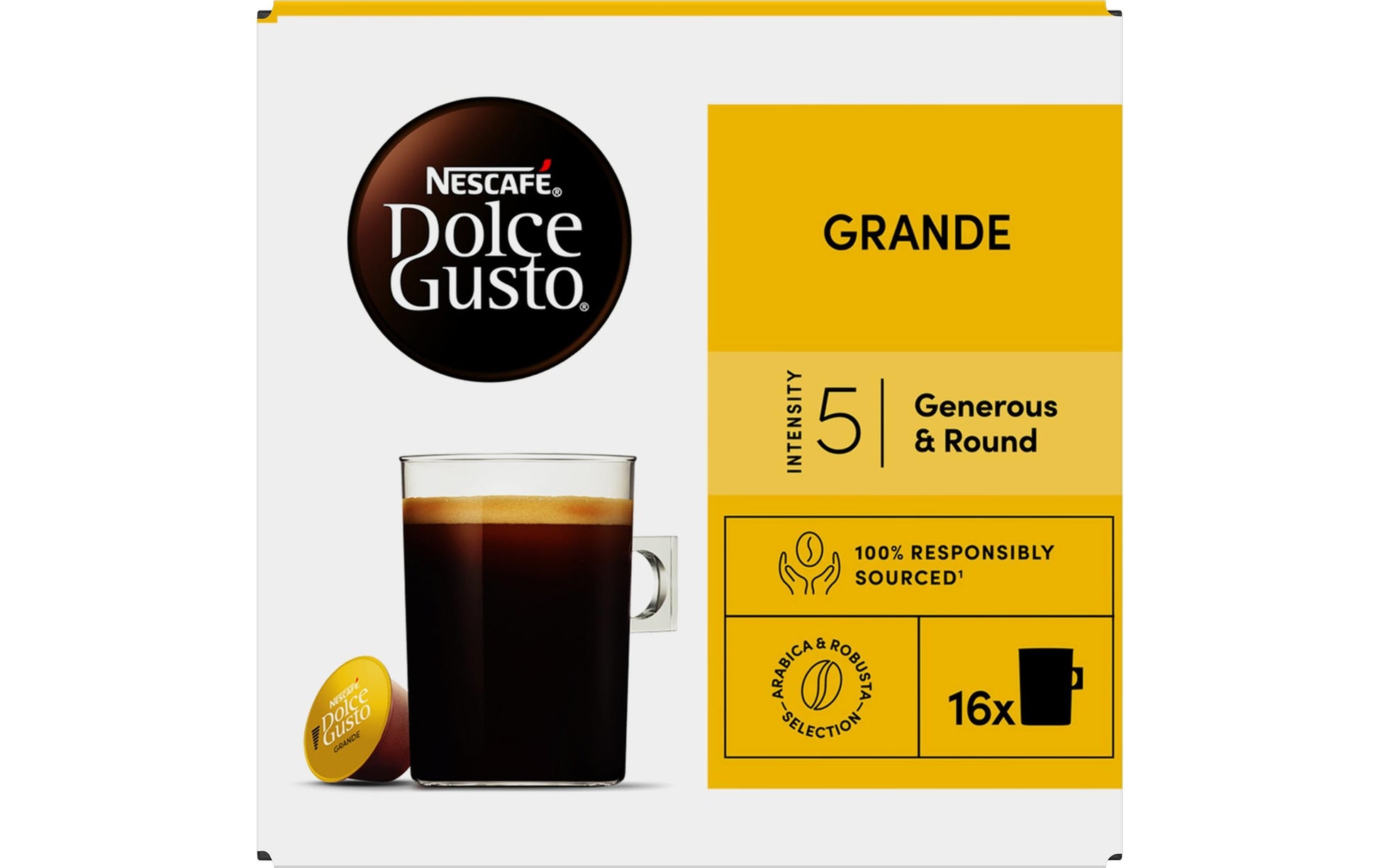 Nescafé Grande – Kapseln für Dolce Gusto – Espresso, 16 Kapseln