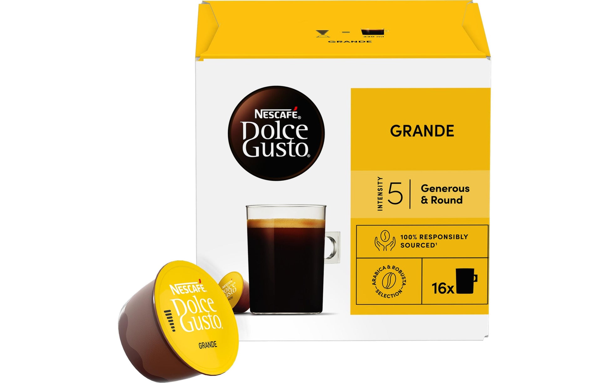 Nescafé Grande – Kapseln für Dolce Gusto – Espresso, 16 Kapseln