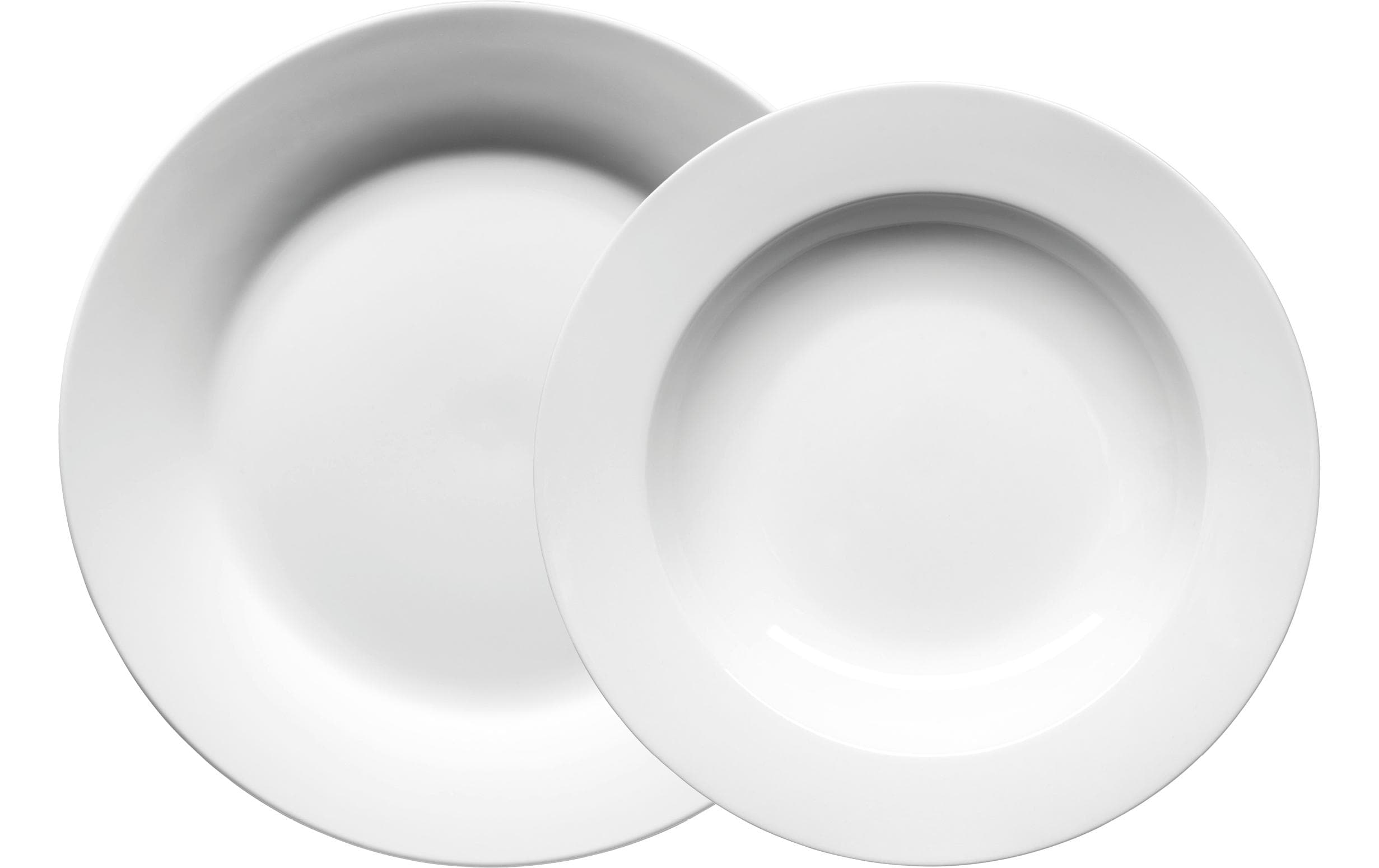 Mäser Speise-Service – 12-teilig, Porzellan, Weiss, spülmaschinenfest, mikrowellengeeignet