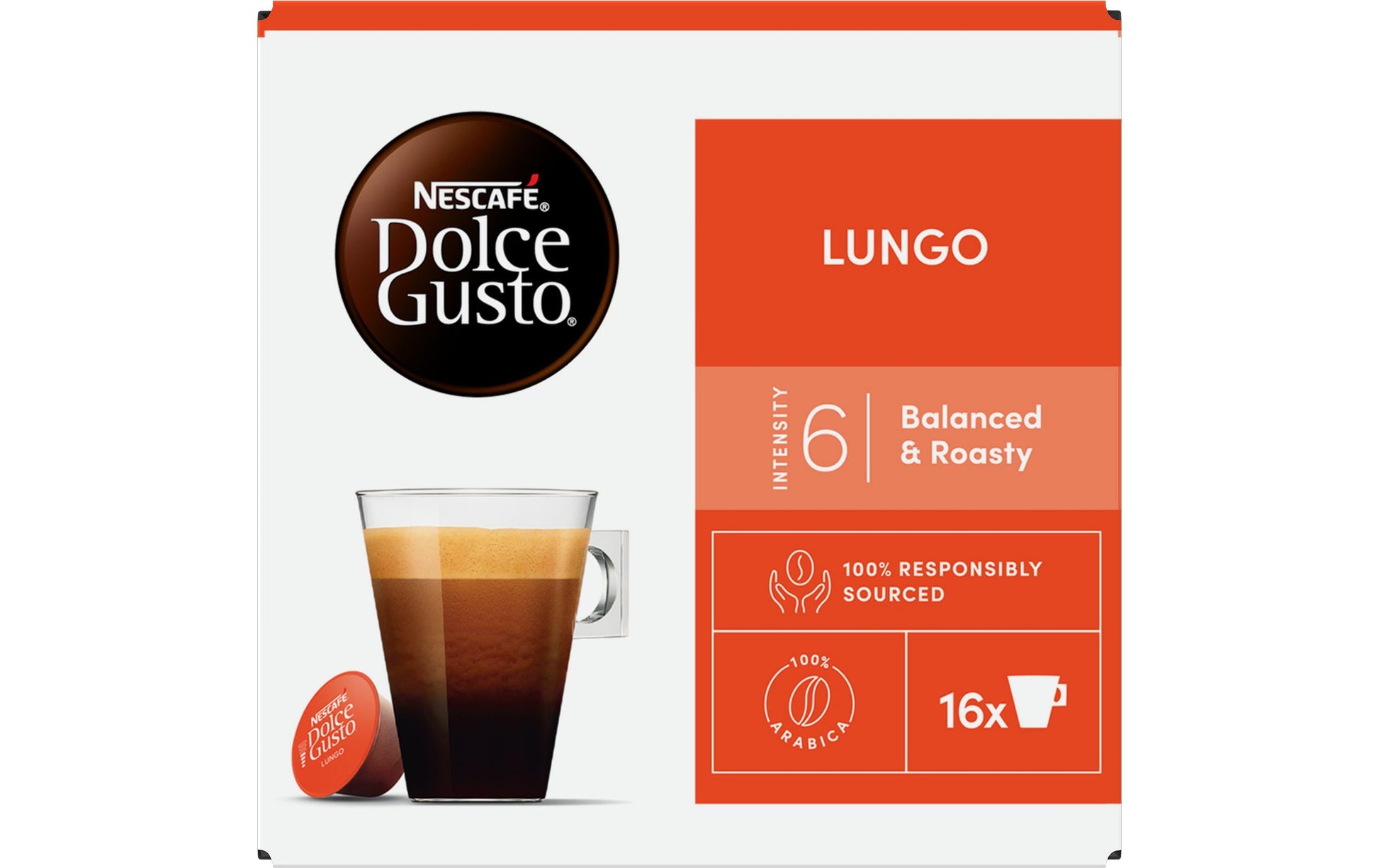 Nescafé Lungo – Kapseln für Dolce Gusto, 16 Kapseln