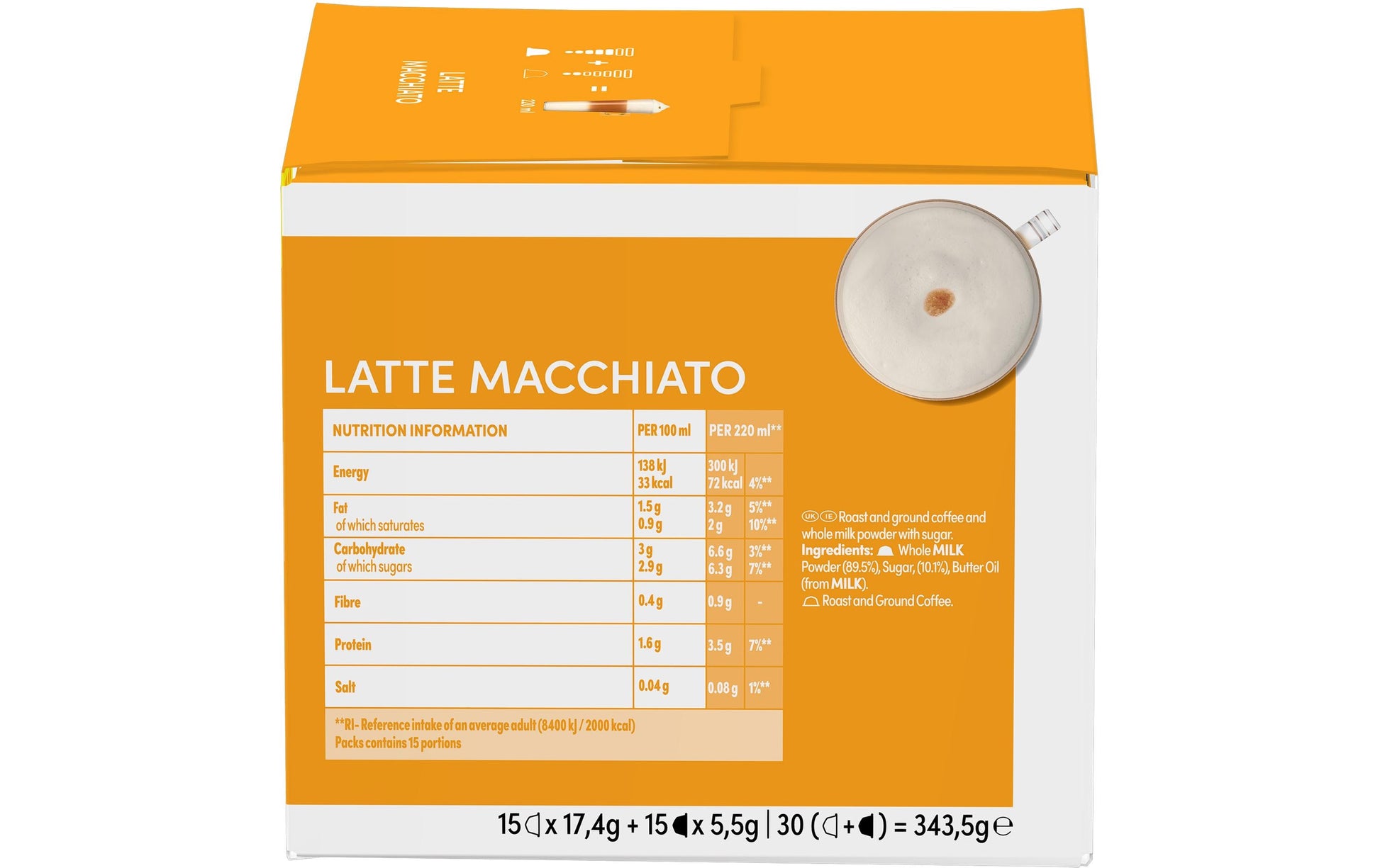 Nescafé Dolce Gusto Latte Macchiato – Kapseln für Dolce Gusto – 15 Kapseln