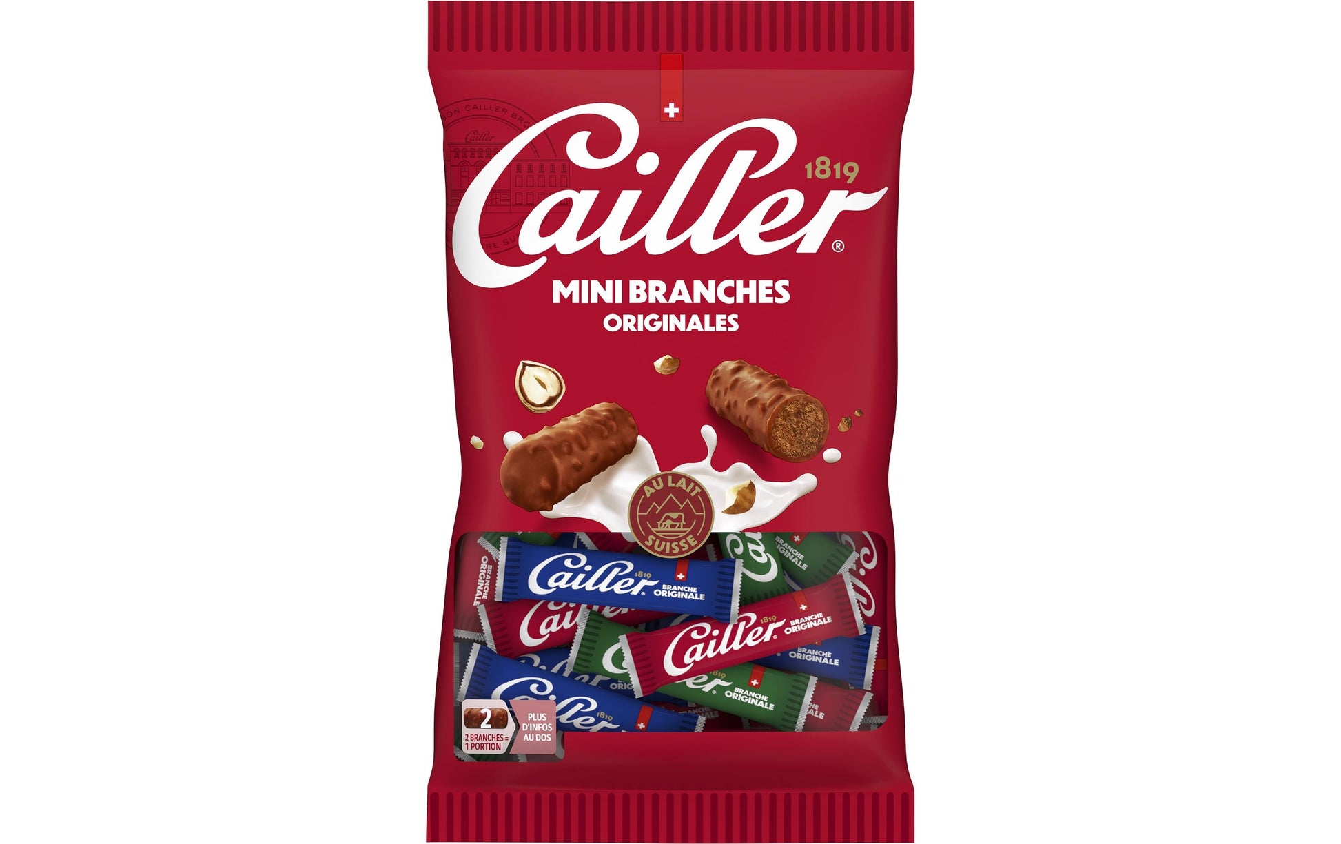 Cailler Schokoladensnack Branches – Haselnuss, Milch, Mini, 200 g