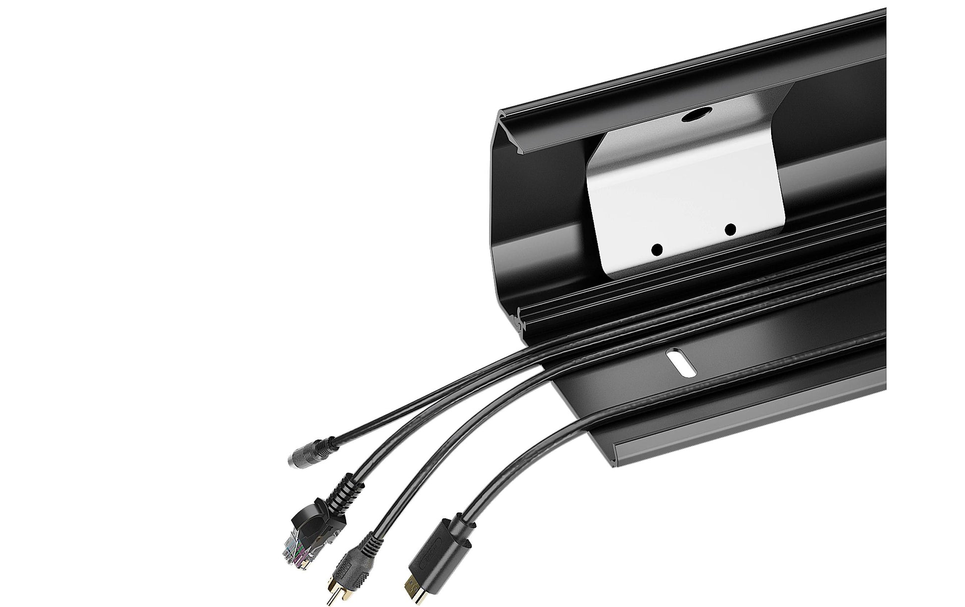 PureMounts Wandkanal – 60 mm – 0,5 m – Aluminium – Schwarz, selbstklebend