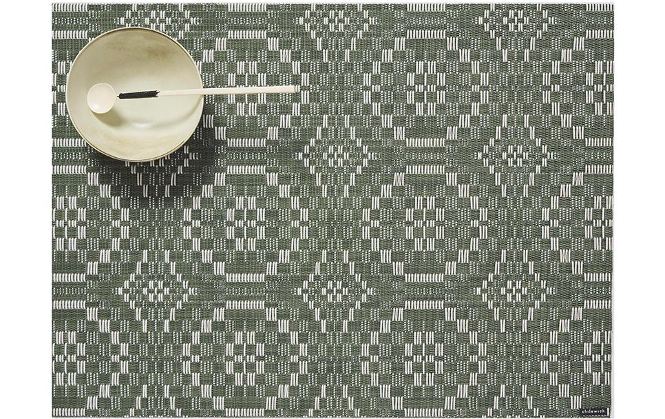 Chilewich Tischset Overshot – Vinyl, grün, 48 × 36 cm