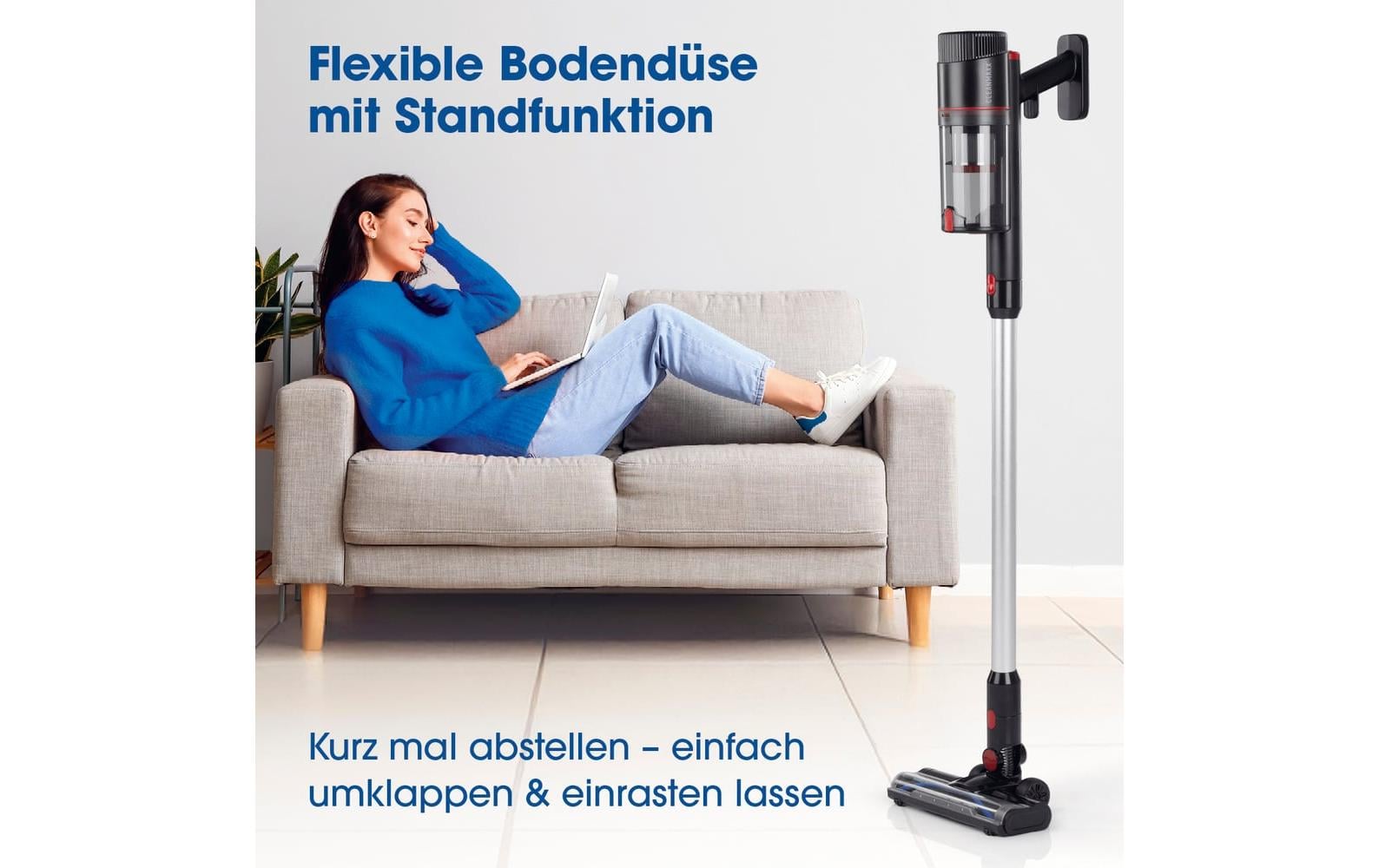 Cleanmaxx Hand- und Stielstaubsauger – 45 min Laufzeit, 0,8 l, Akkubetrieb, 22,2 V