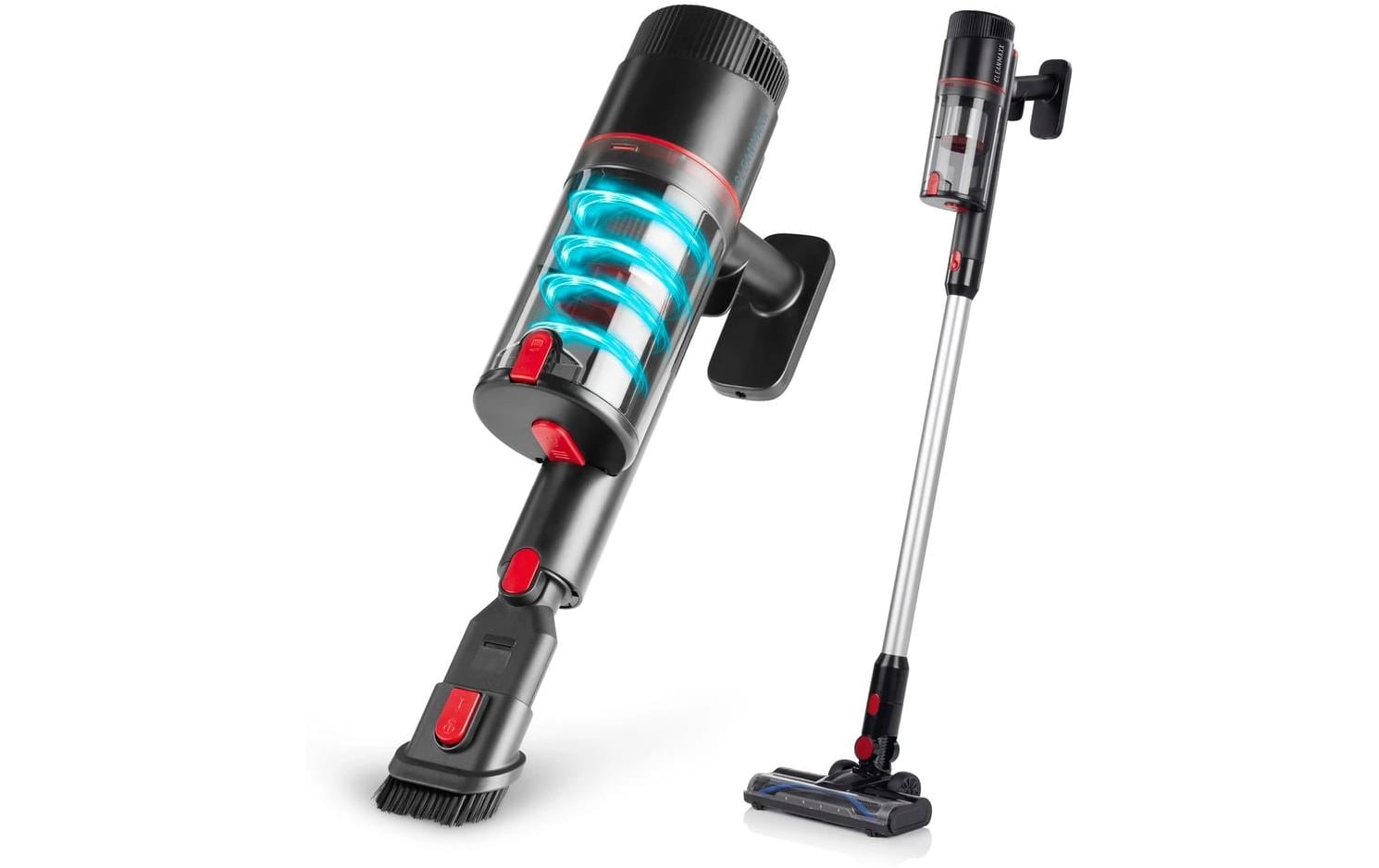 Cleanmaxx Hand- und Stielstaubsauger – 45 min Laufzeit, 0,8 l, Akkubetrieb, 22,2 V
