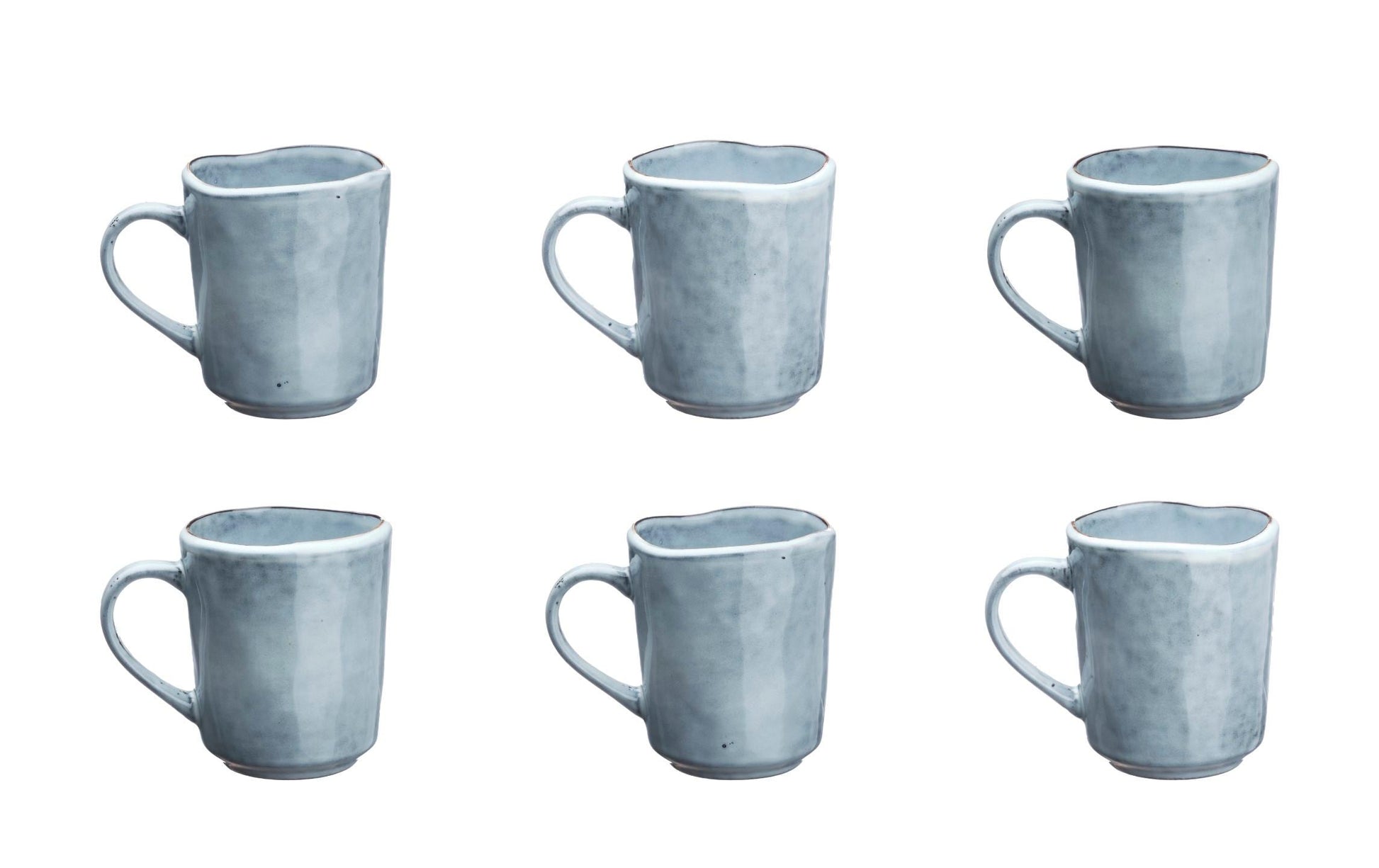Björn Tasse – 0,40 l, Steinzeug, grau, mit Henkel, 6 Stück