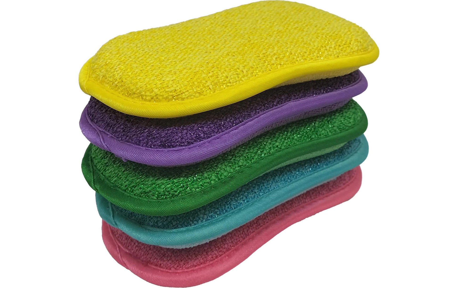Genius Mikrofaser-Schwamm 2-in-1 – Oval, für Küche, mehrfarbig, 5 Stk.