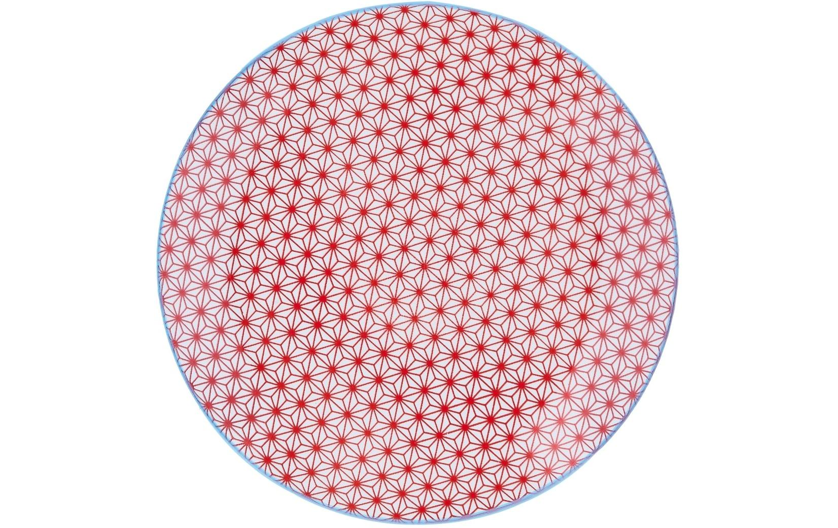 Björn Frühstücksteller – Porzellan, blau, rot, Ø 21,0 cm, 6 Stück