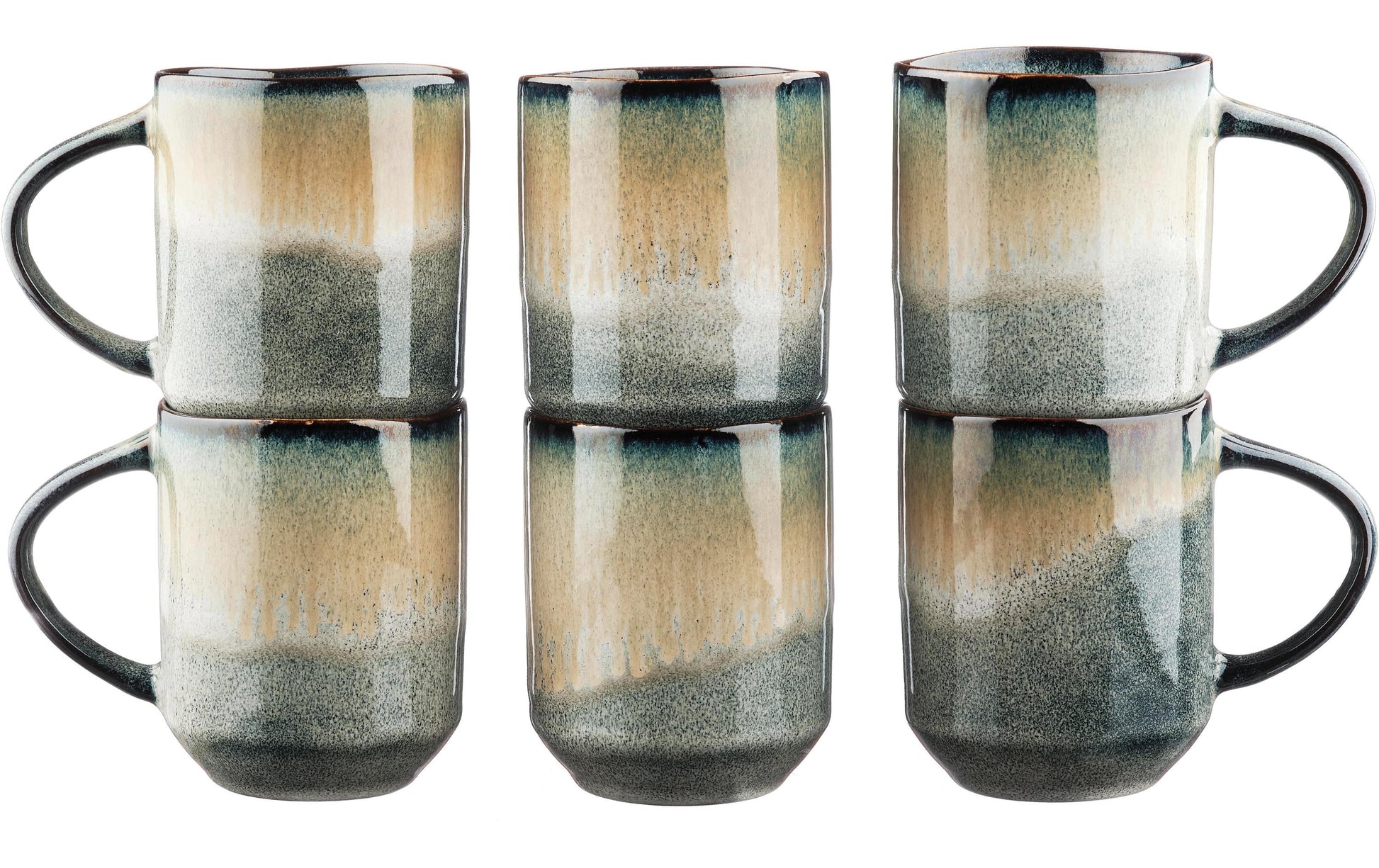 Björn GENESIS Tasse – 0,40 l, Keramik, blau, grau, Henkel, 6 Stück