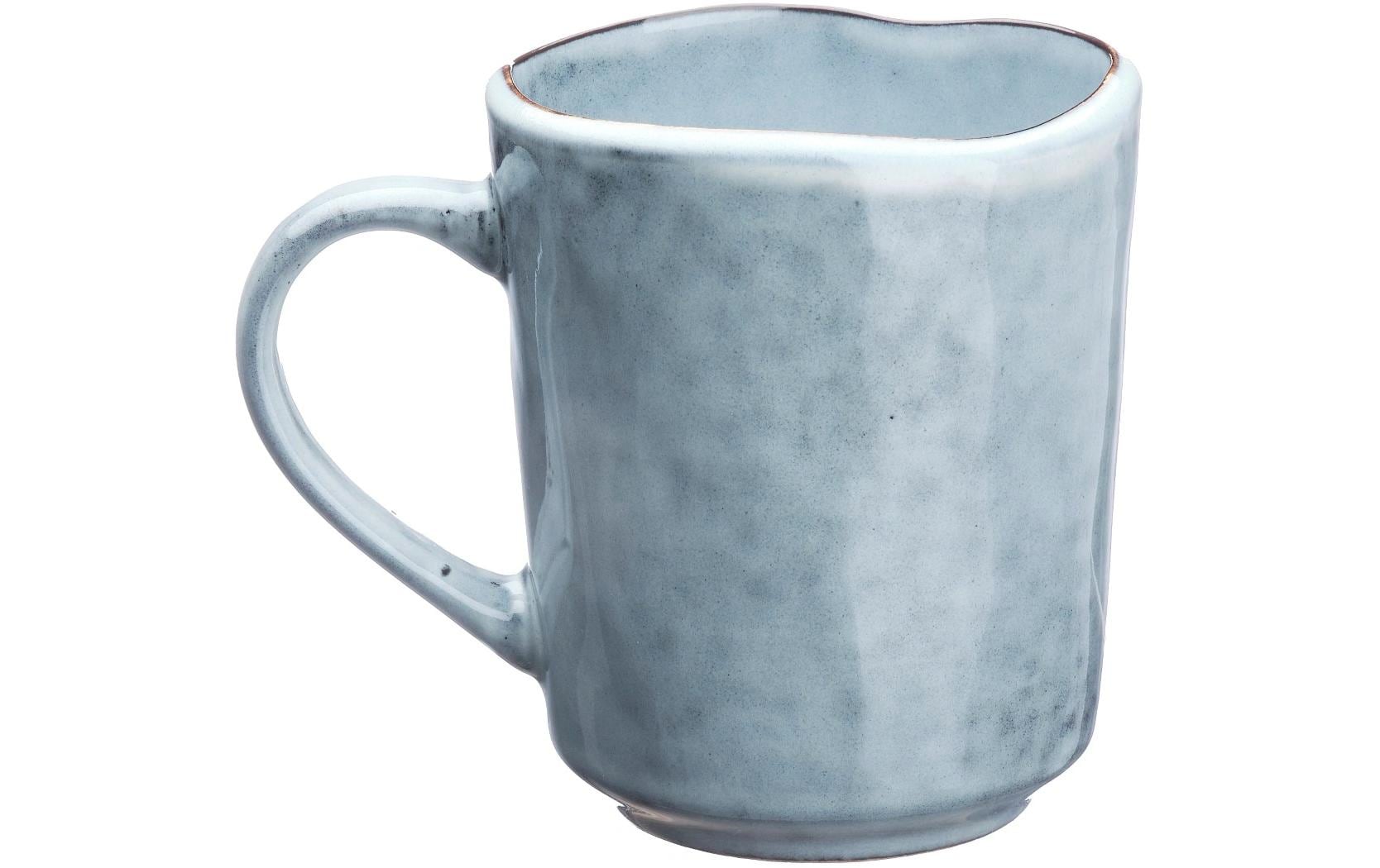 Björn Tasse – 0,40 l, Steinzeug, grau, mit Henkel, 6 Stück